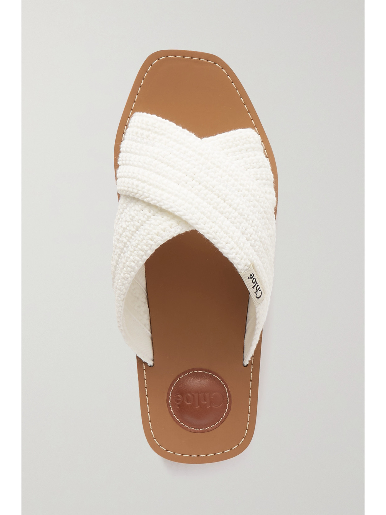 CHLOÉ WOODY CROCHETED SLIDES