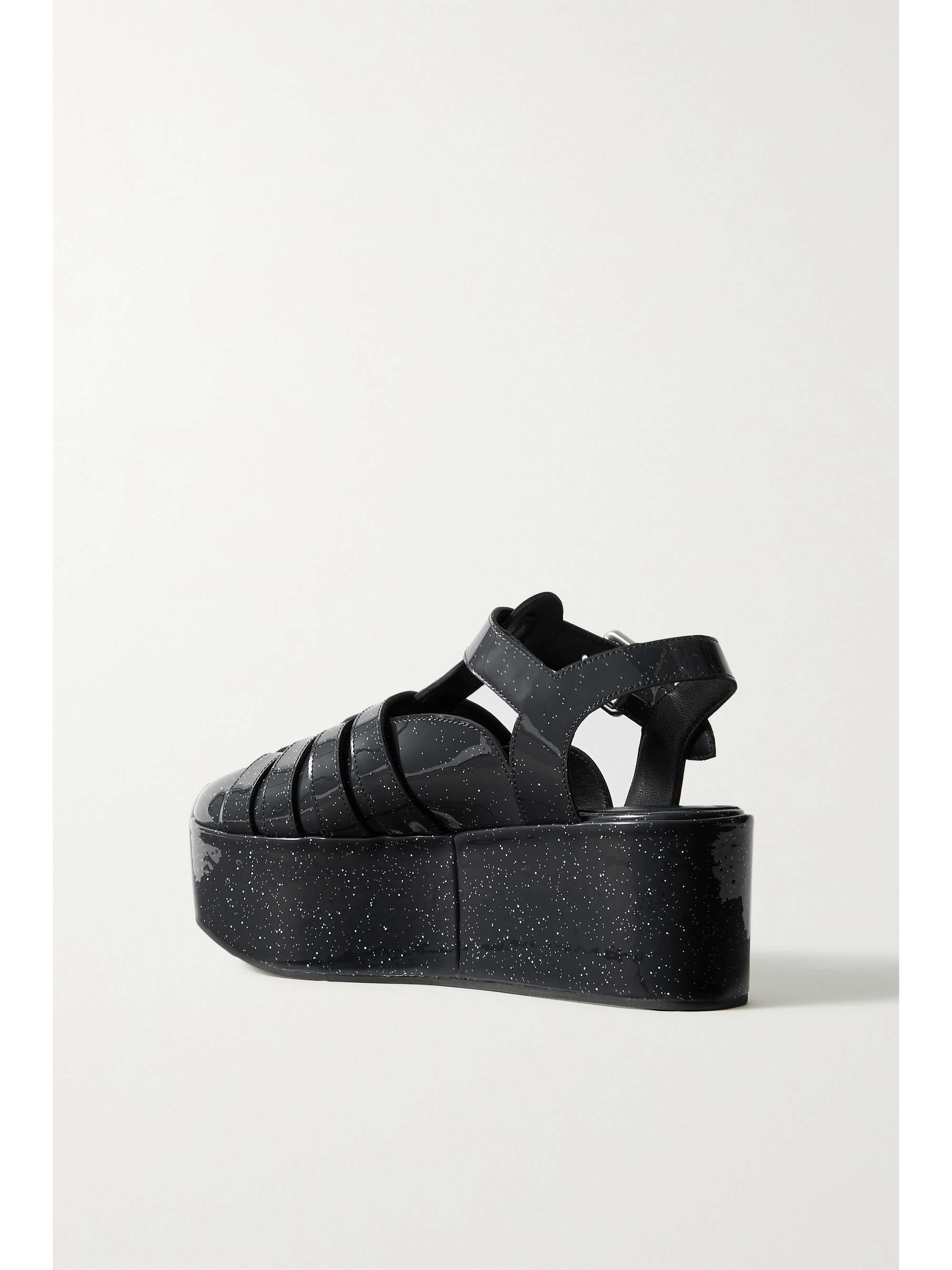 LOEWE Glittered patent-leather platform sandals