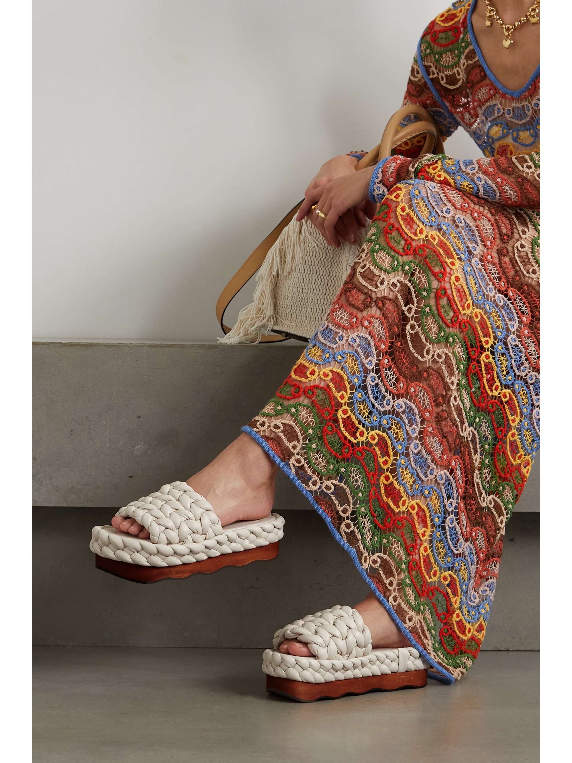 chloe leather slides