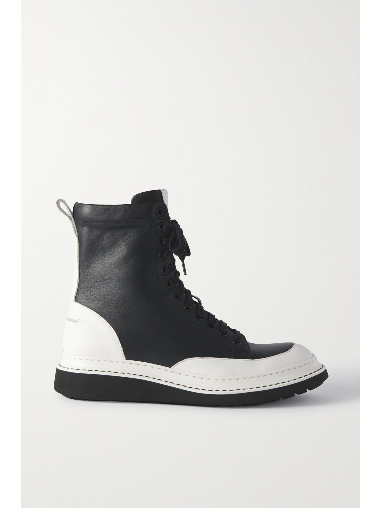 Loewe - Two-tone Leather Combat Boots - Black