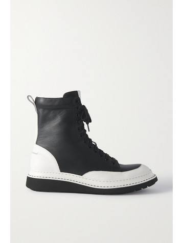 Loewe Two-tone leather combat boots
