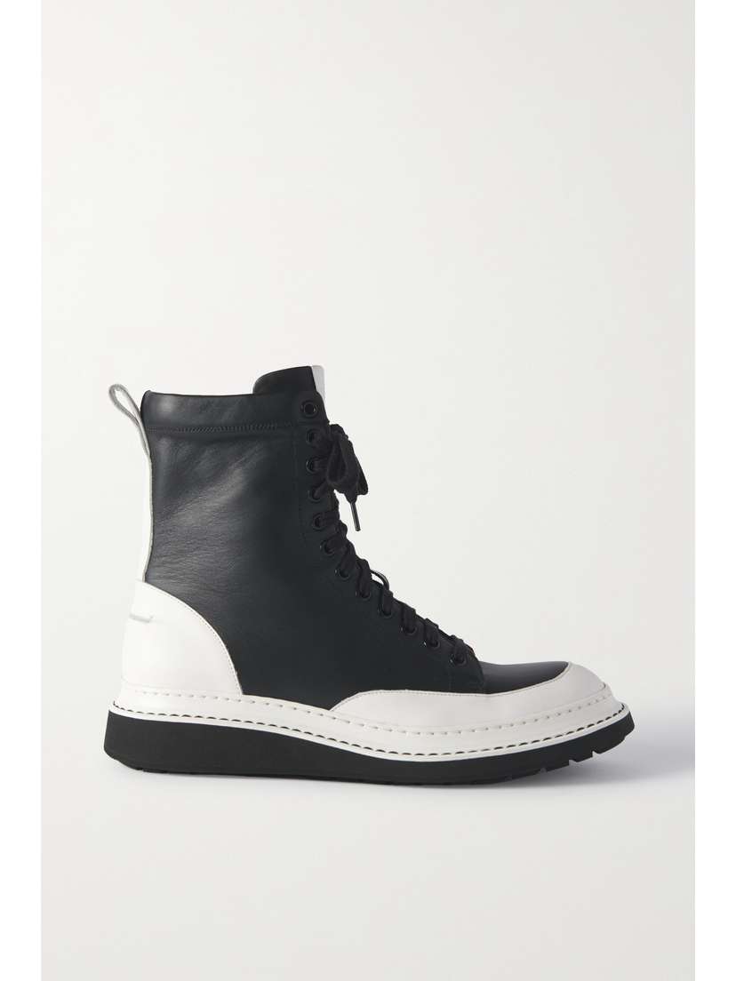 Loewe Two-tone Leather Combat Boots