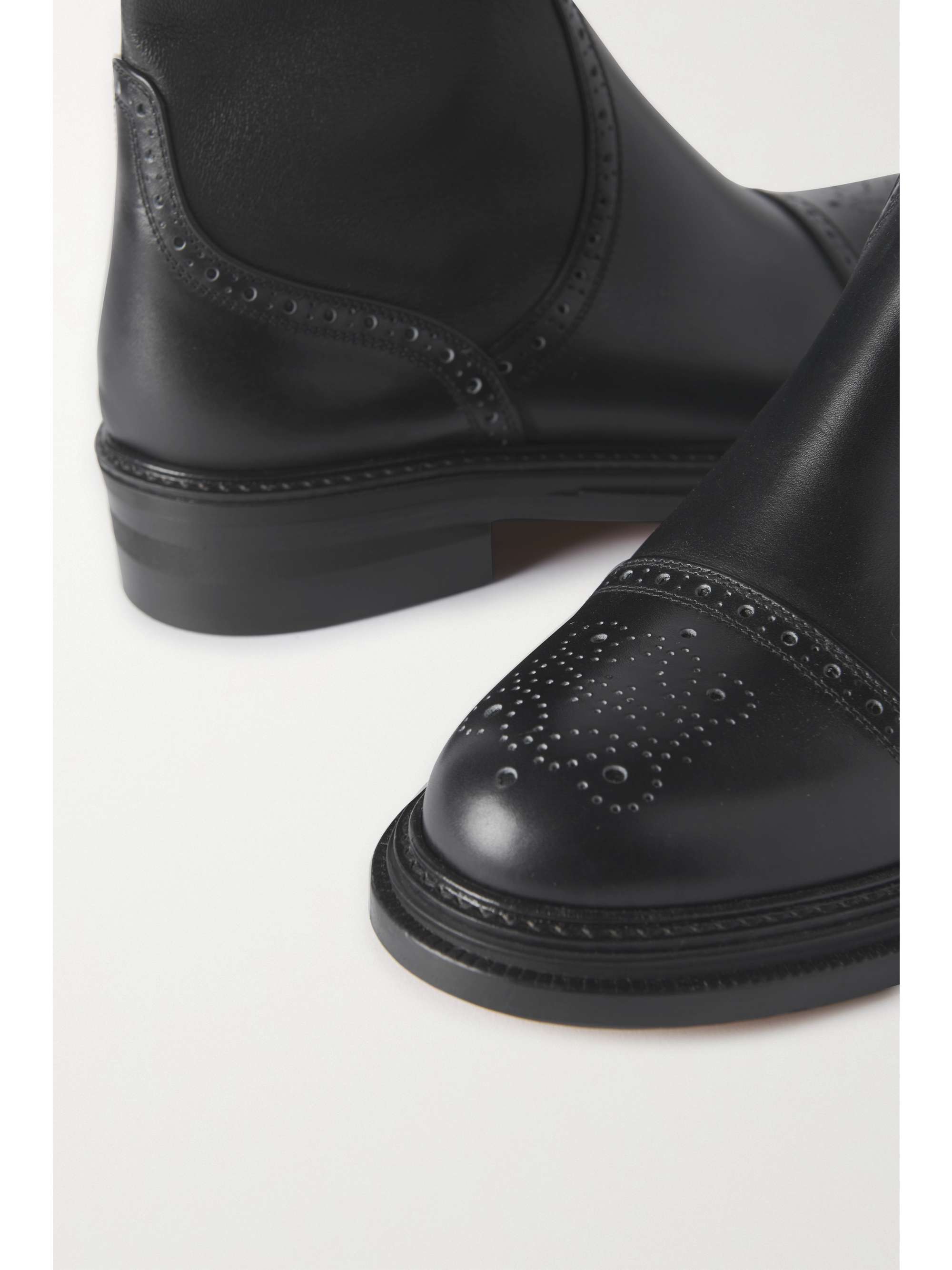 LOEWE Logo-perforated stretch-leather ankle boots