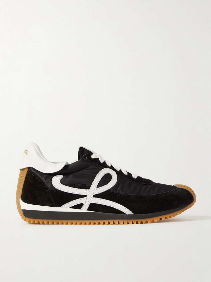 Loewe Flow Logo-appliquéd Leather And Shell Sneakers