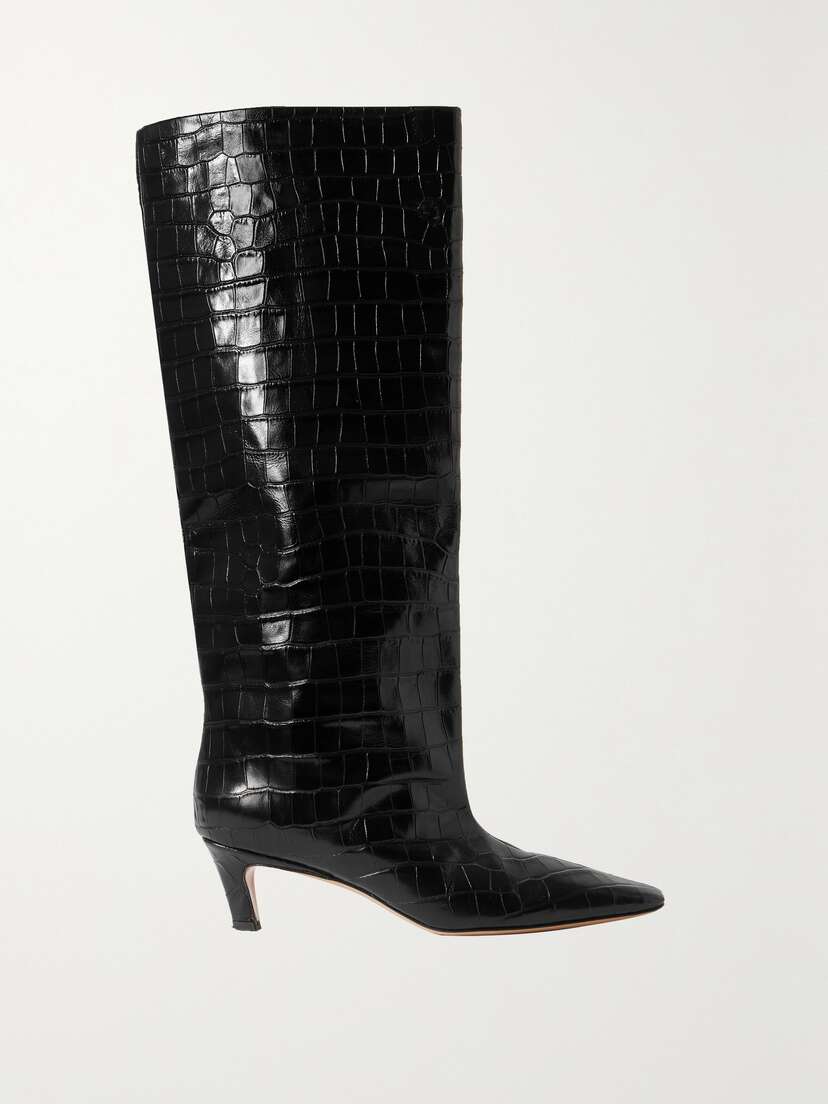 Toteme — Croc-effect leather knee boots