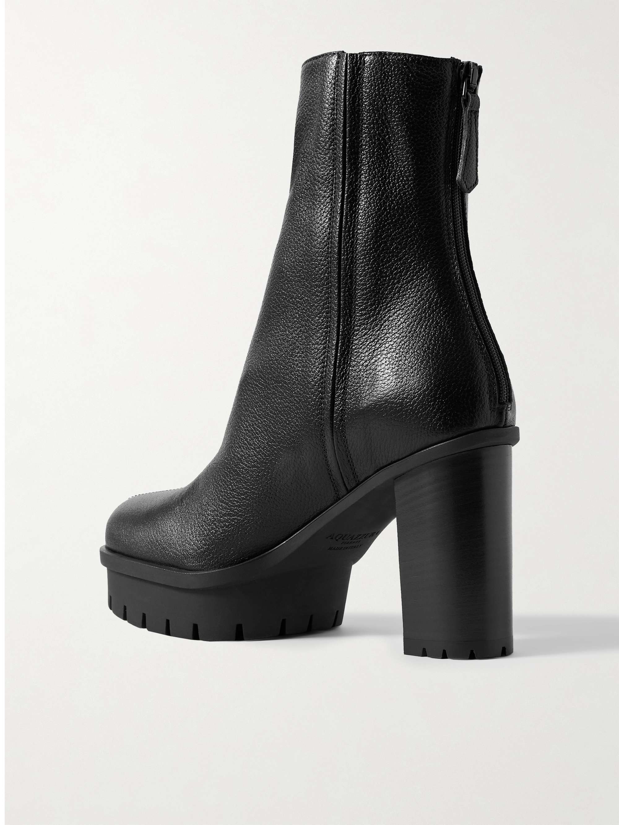 AQUAZZURA Francoise 60 textured-leather platform ankle boots