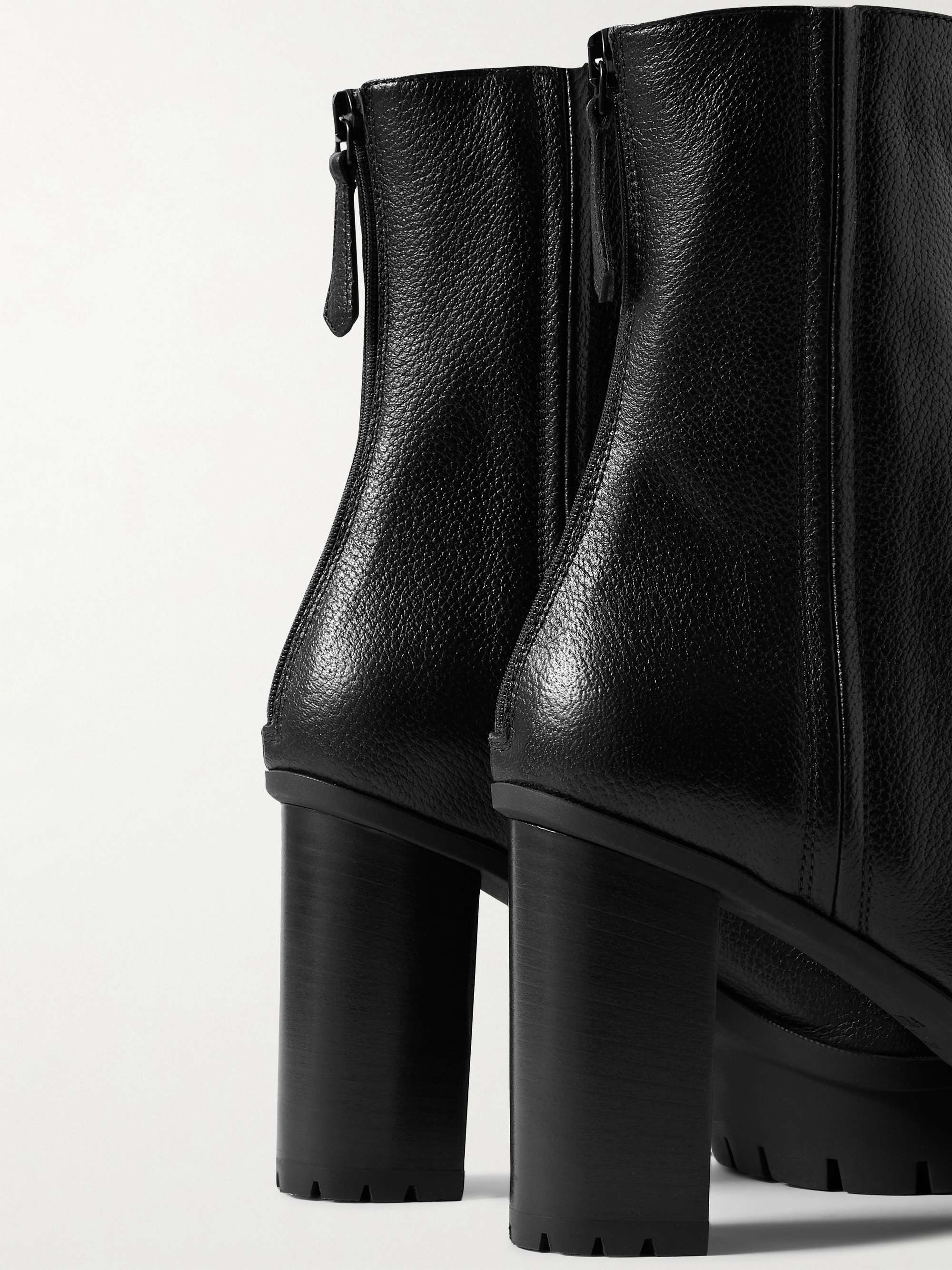AQUAZZURA Francoise 60 textured-leather platform ankle boots