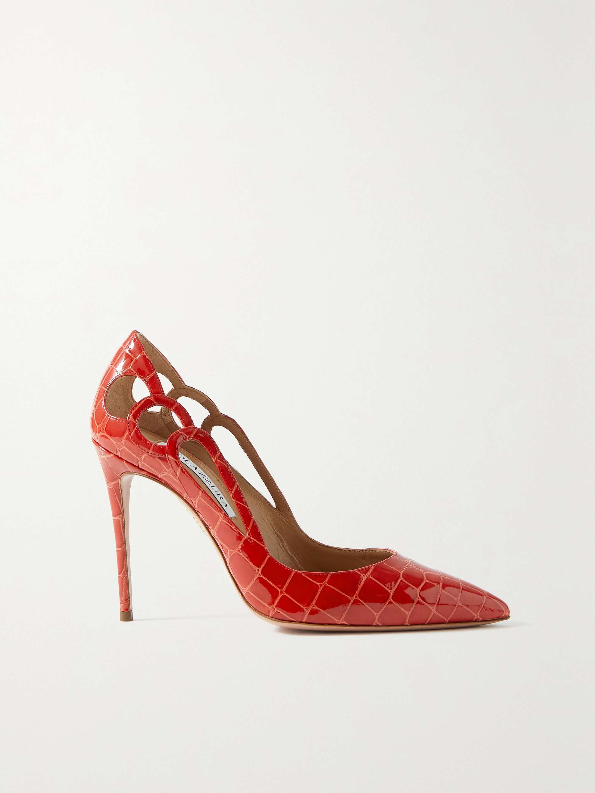 Red Fenix 105 cutout suede pumps 