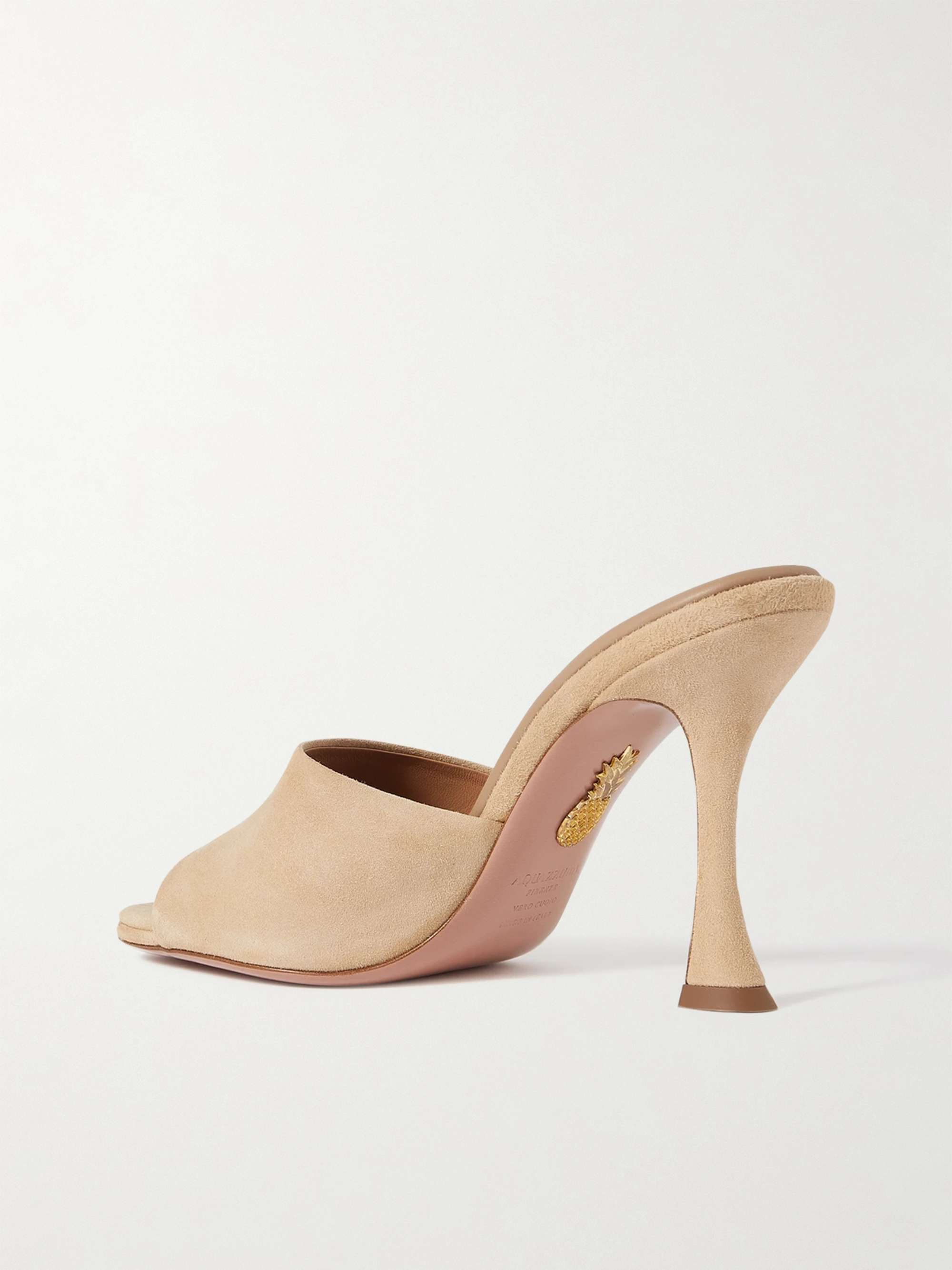 AQUAZZURA Violette 95 suede mules
