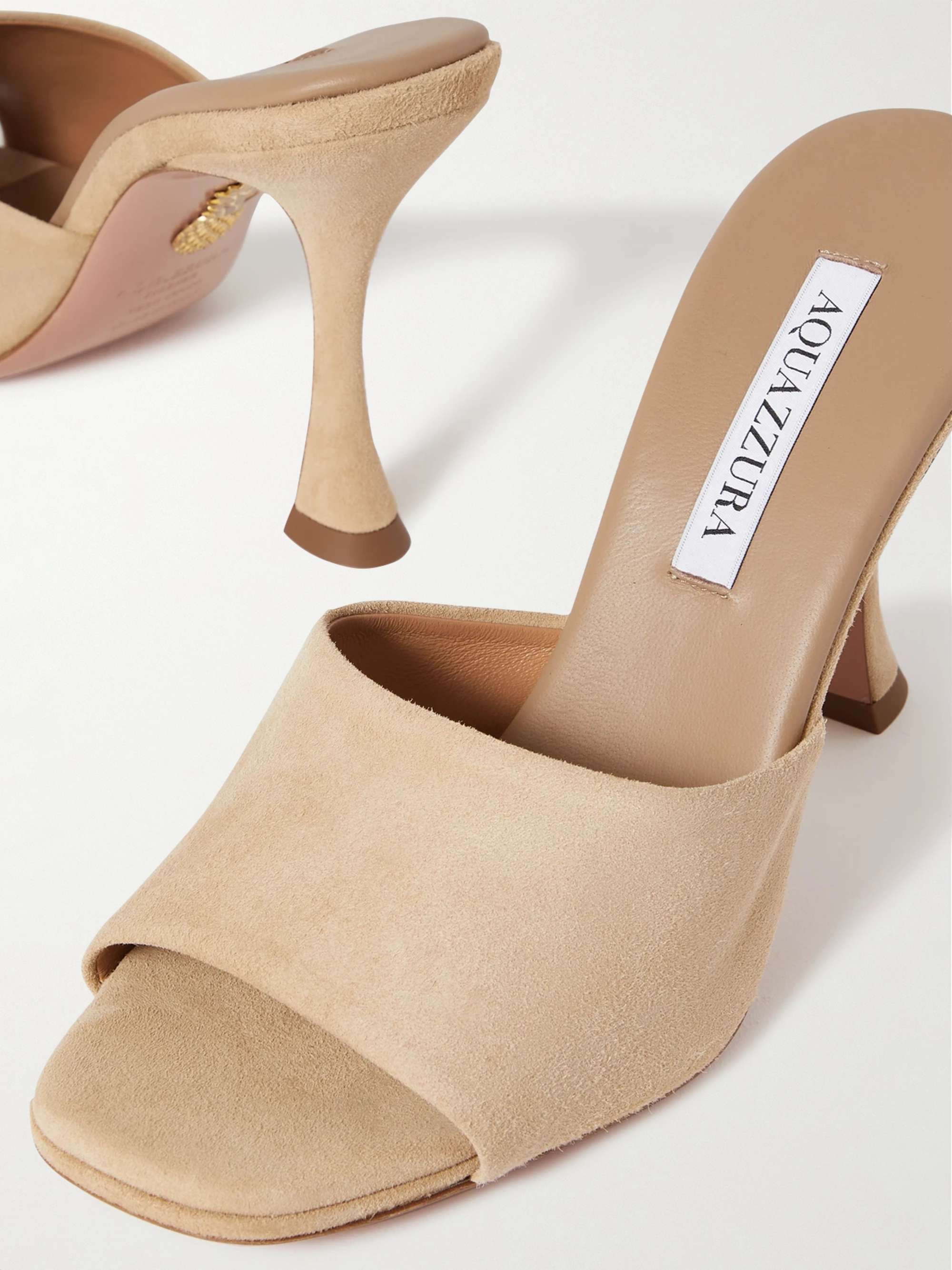 AQUAZZURA Violette 95 suede mules
