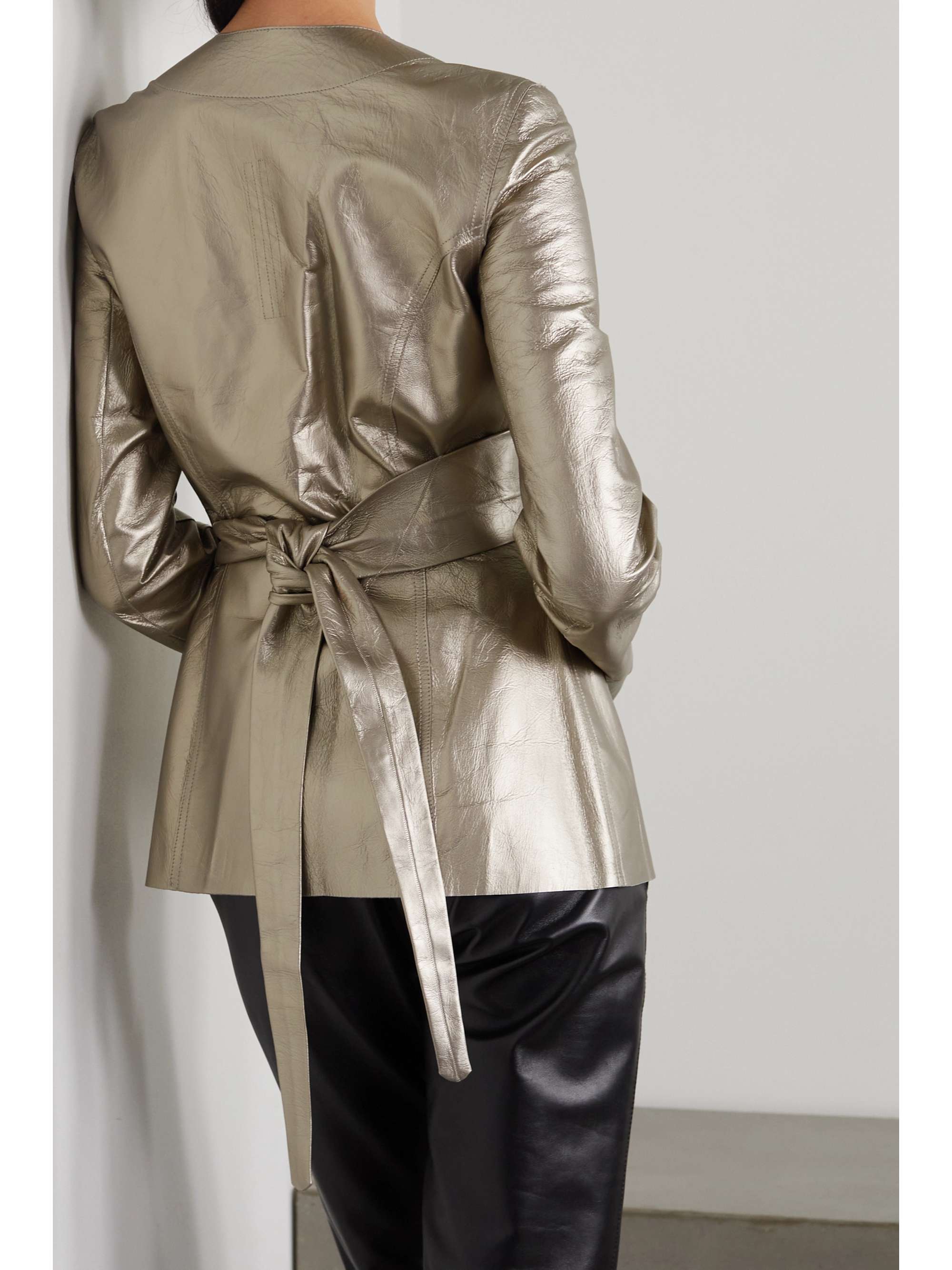 leather wrap coat