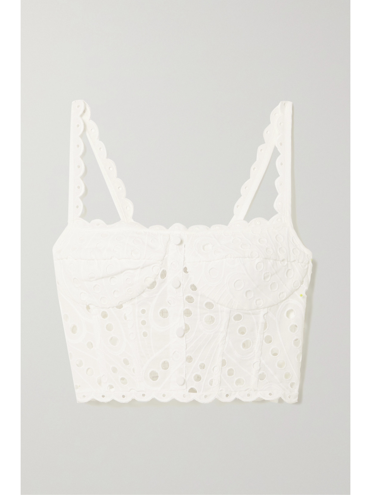 Charo Ruiz Tessa Broderie Anglaise Cotton-blend Top In White