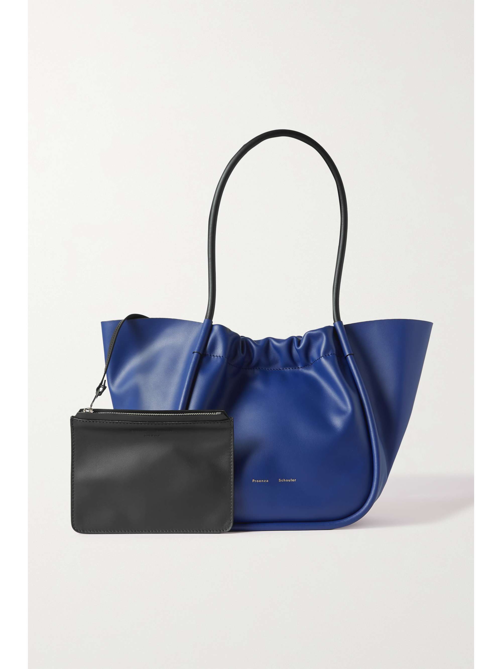 two tone leather tote