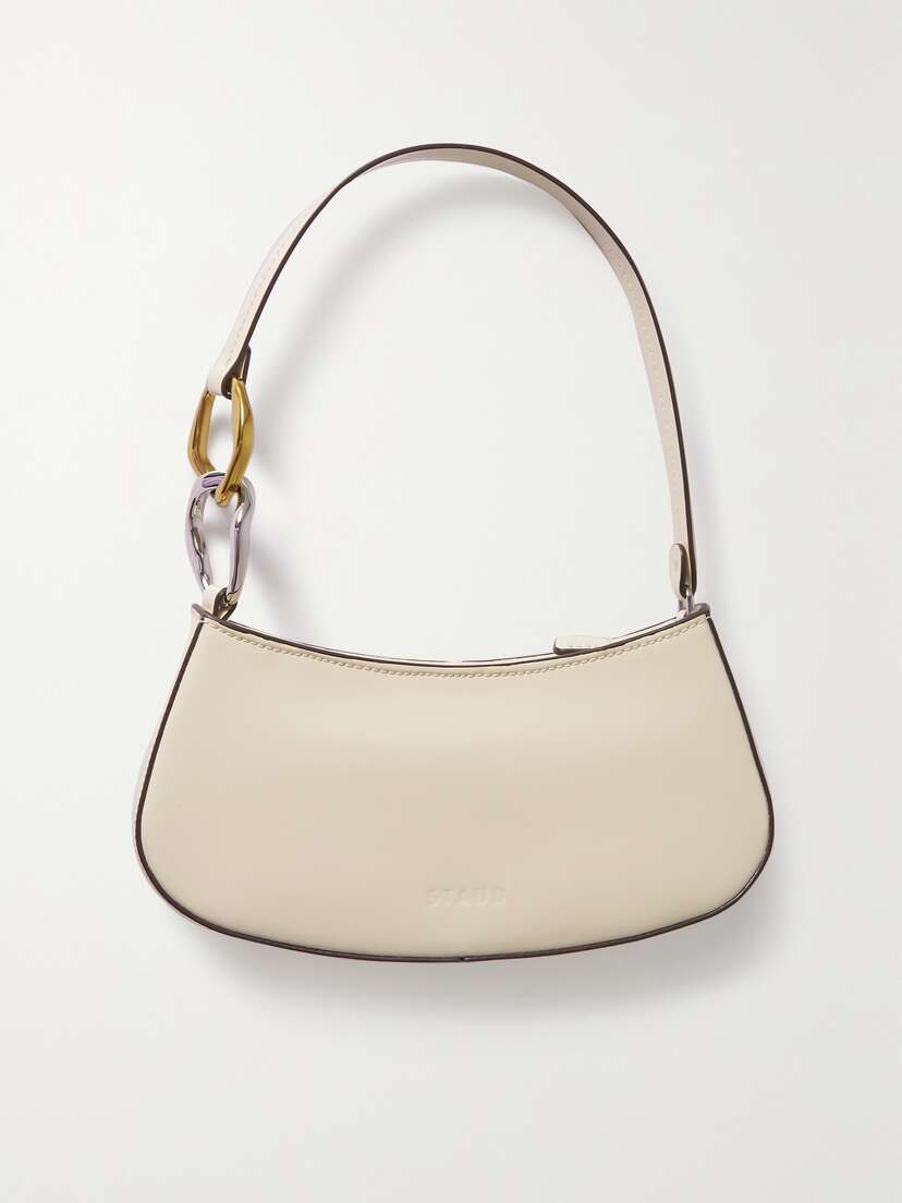 Staud Ollie Glossed-leather Shoulder Bag