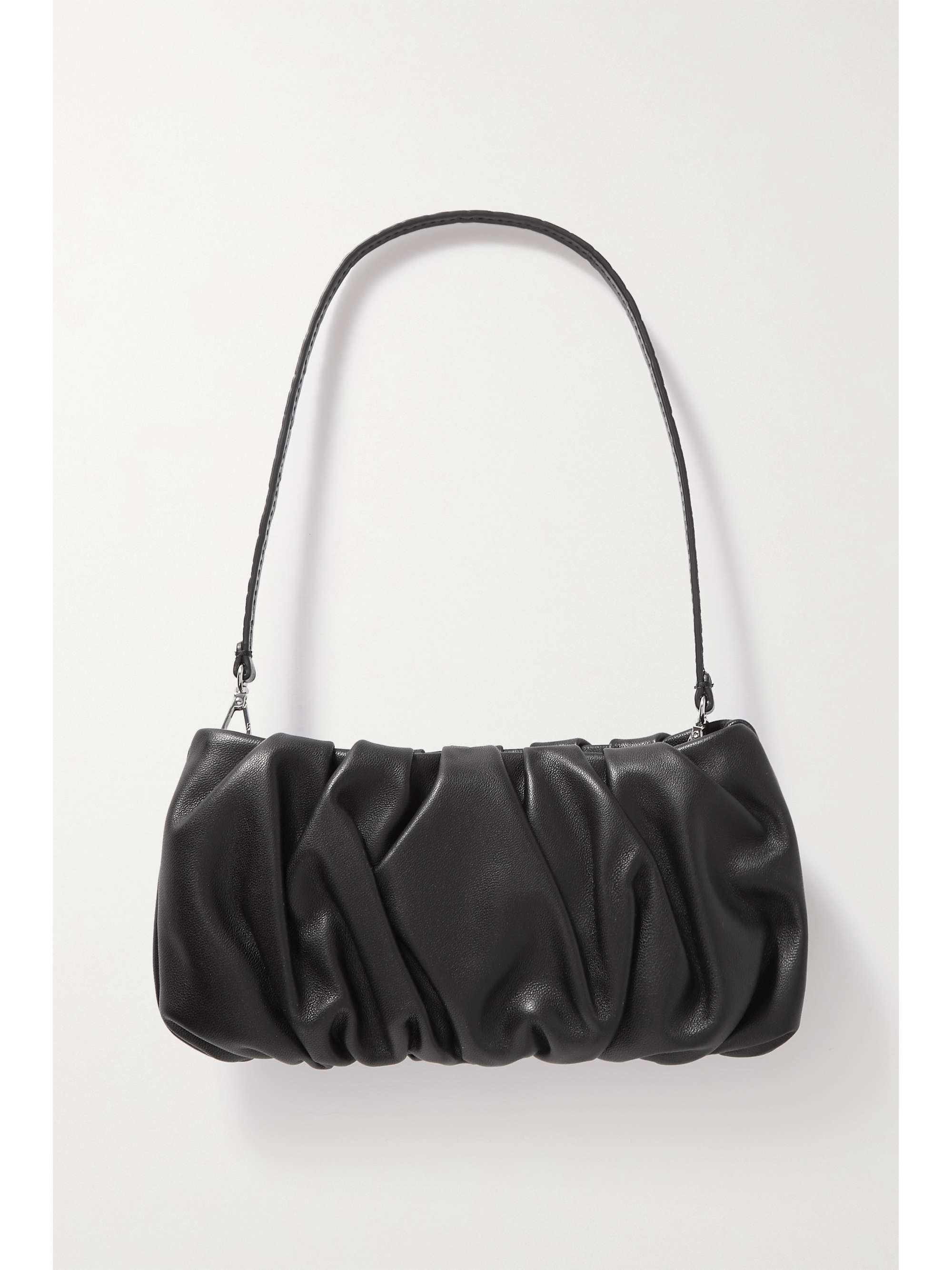 STAUD Bean gathered leather shoulder bag NETAPORTER