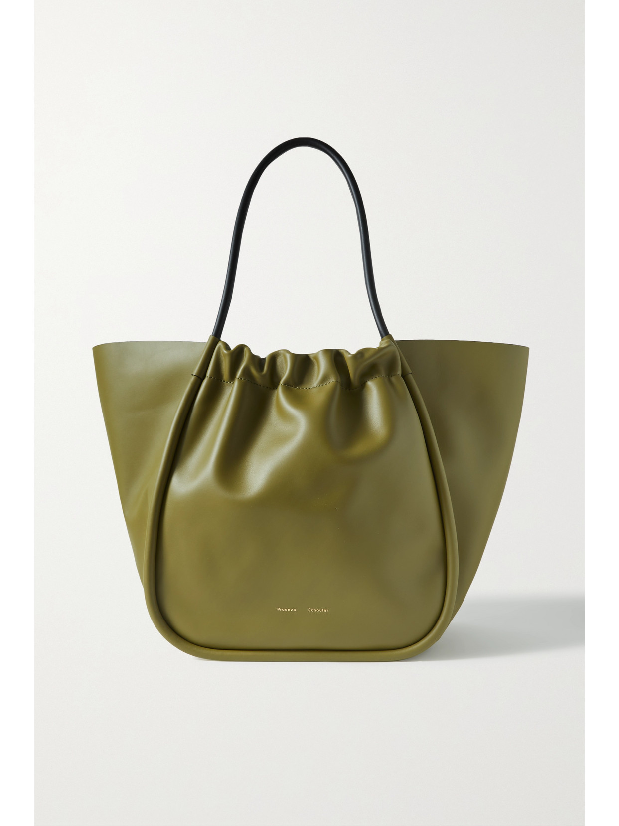 Proenza Schouler Large Ruched Leather Tote In Moss