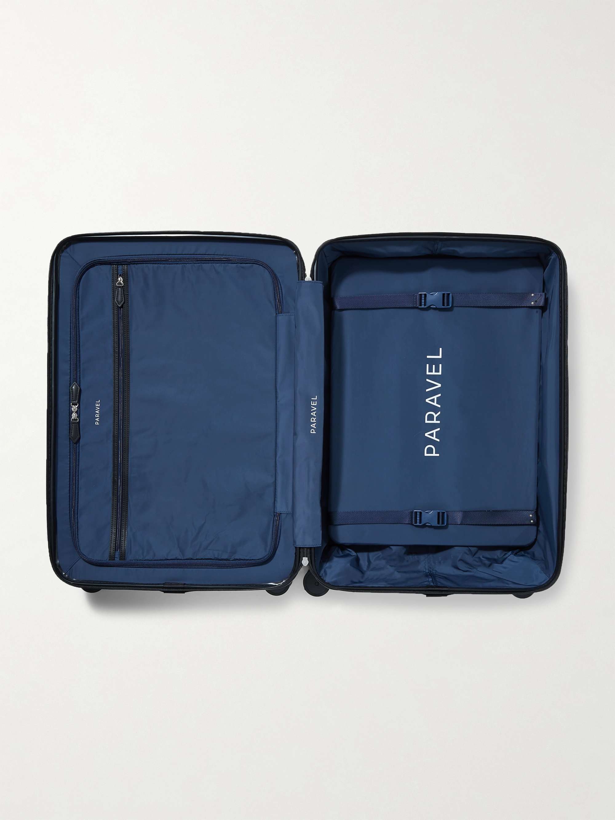 PARAVEL + NET SUSTAIN Aviator Grand vegan leather-trimmed recycled hardshell suitcase
