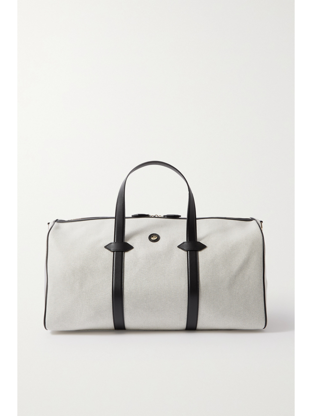 Paravel + Net Sustain Main Line Vegan Leather-trimmed Canvas Duffle Bag In Black