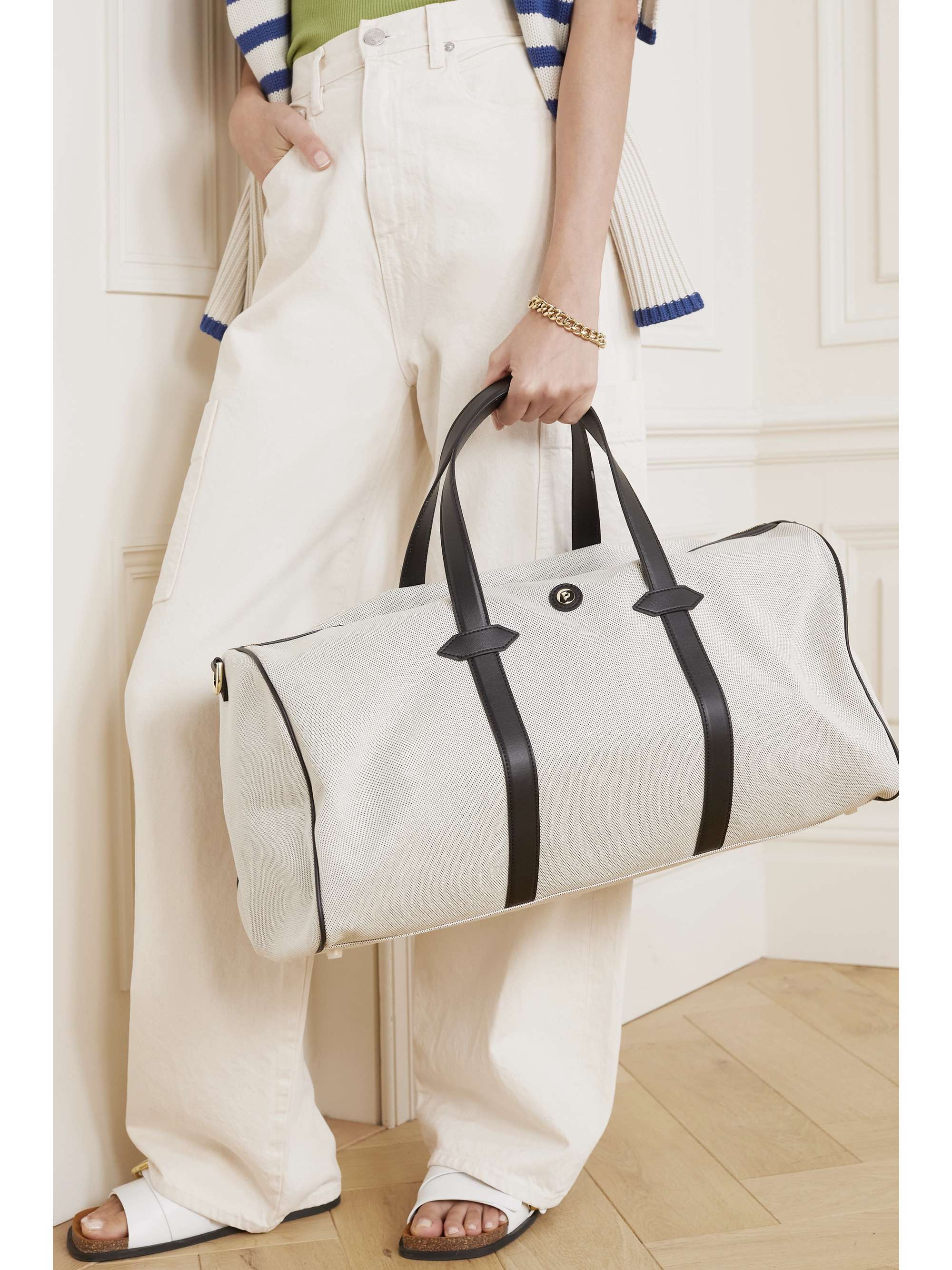 PARAVEL + NET SUSTAIN Main Line Duffel vegan leather-trimmed canvas weekend bag