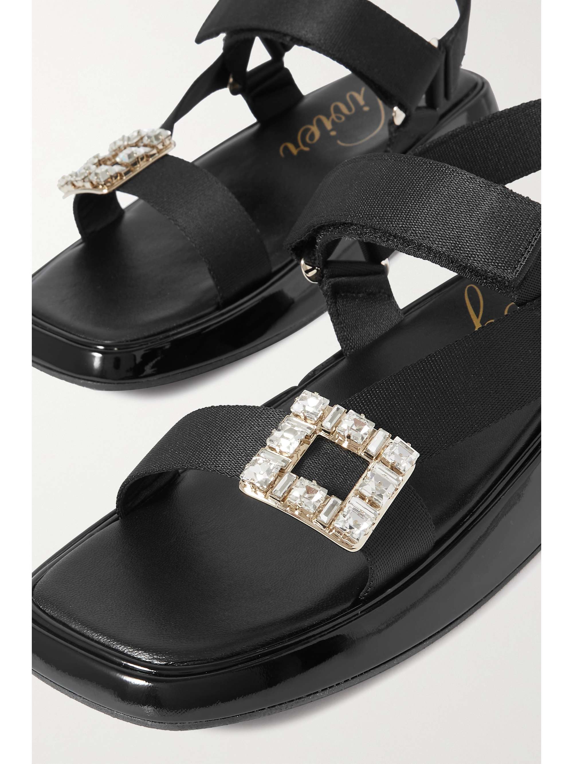 ROGER VIVIER Trekky Slide crystal-embellished canvas sandals