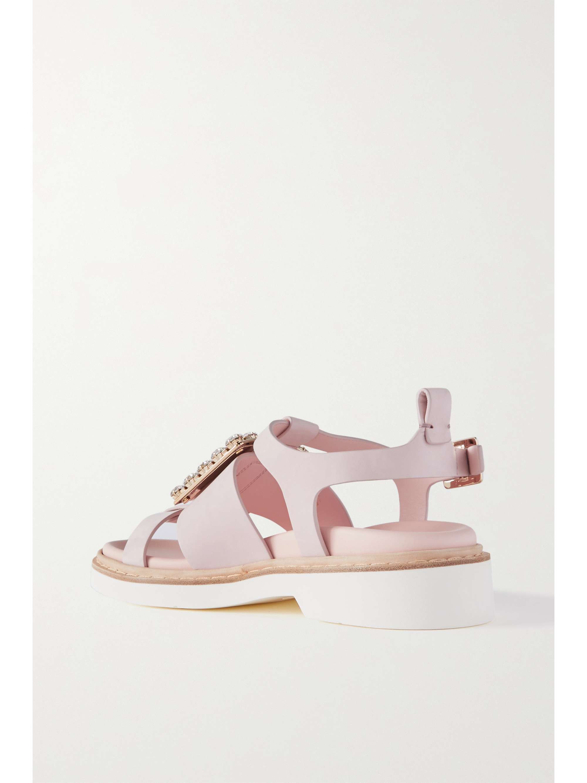 ROGER VIVIER Viv Rangers crystal-embellished suede sandals