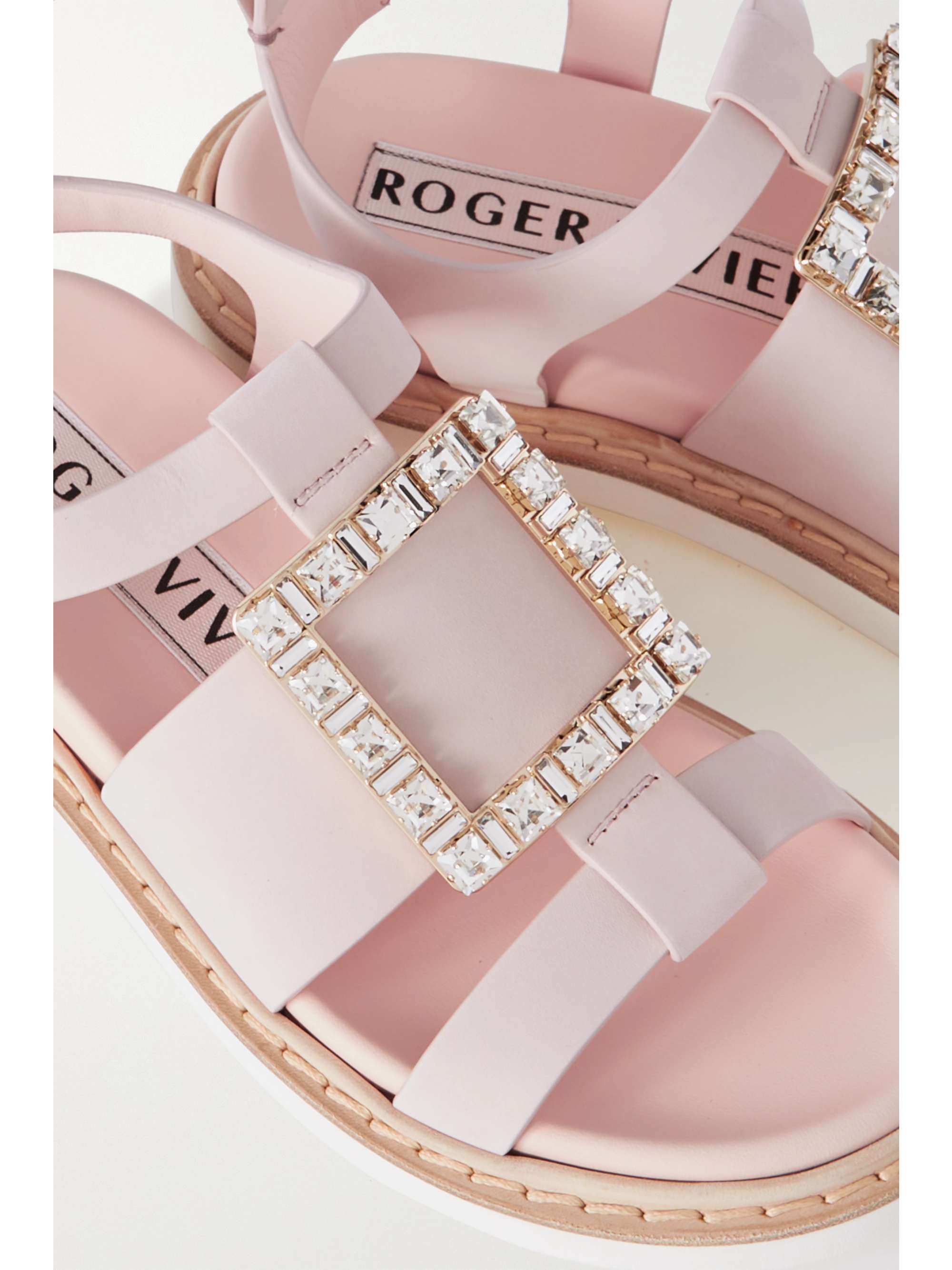 ROGER VIVIER Viv Rangers crystal-embellished suede sandals