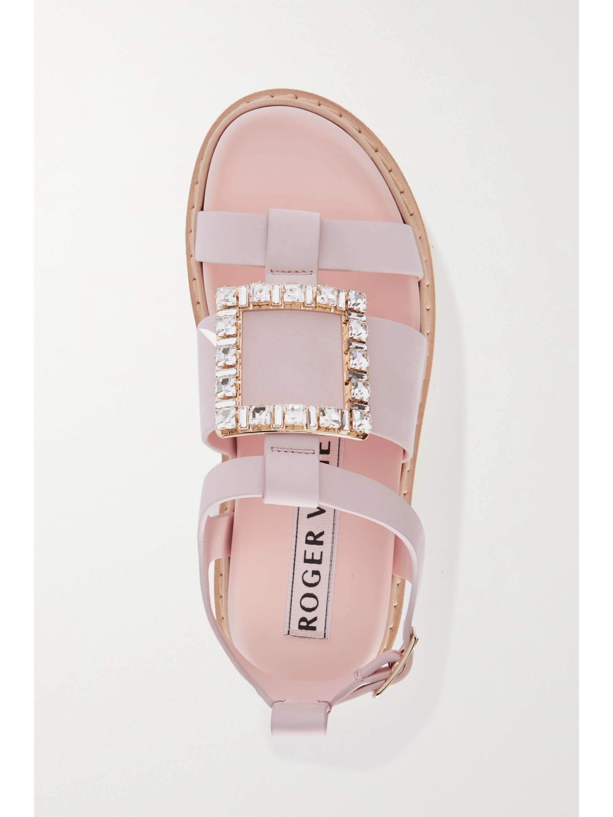 ROGER VIVIER Viv Rangers crystal-embellished suede sandals