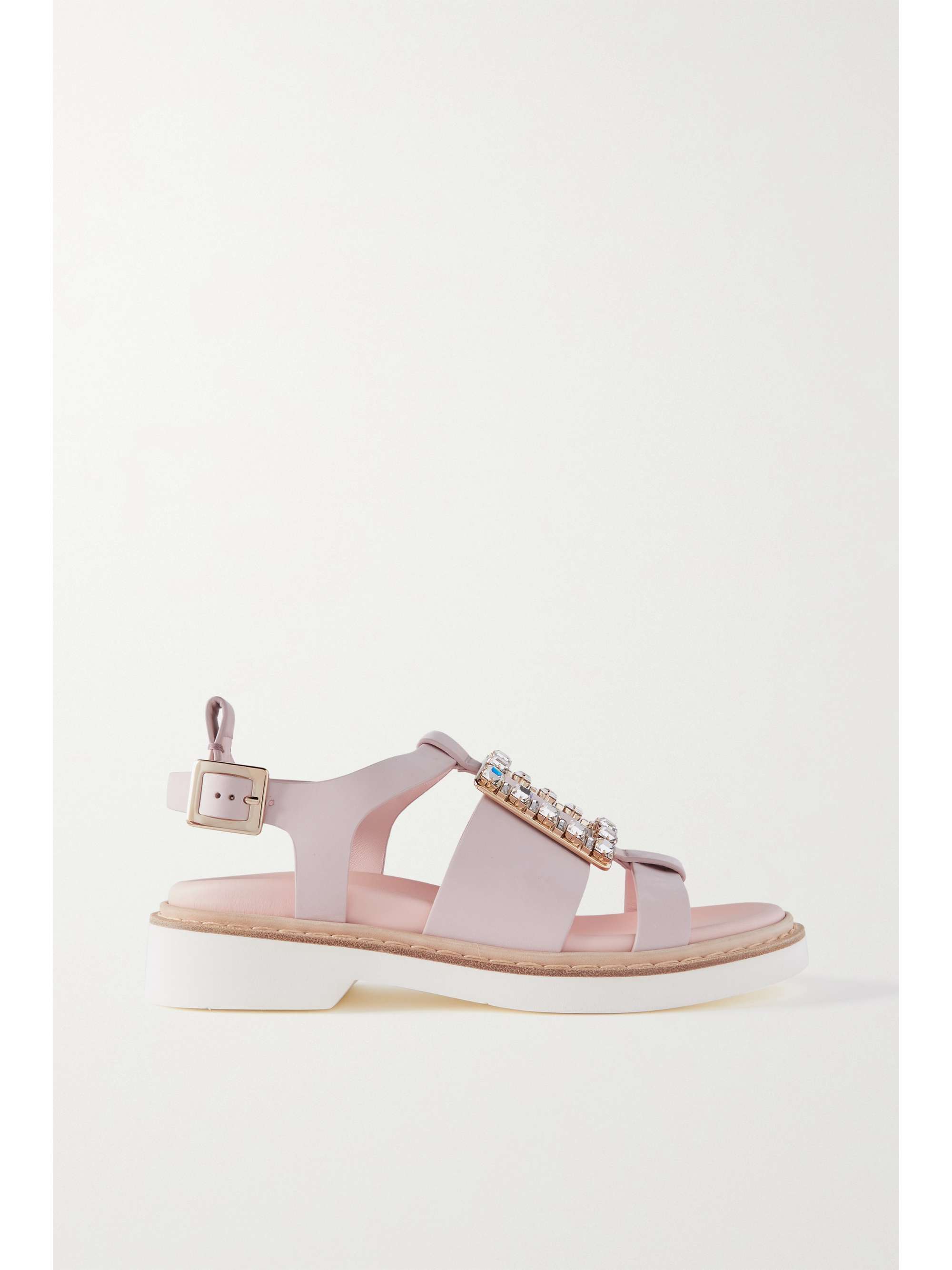 ROGER VIVIER Viv Rangers crystal-embellished suede sandals