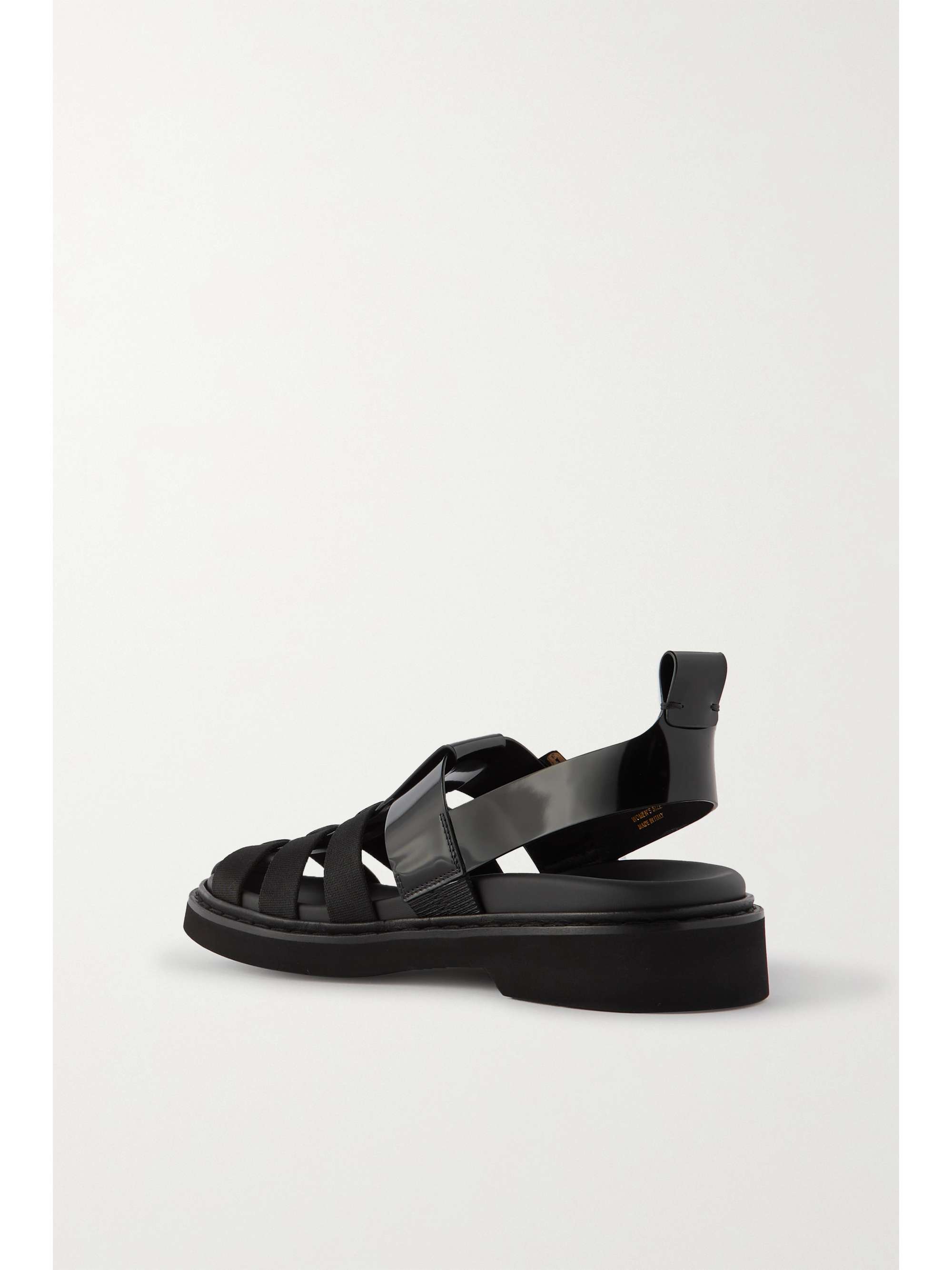 ROGER VIVIER Viv Rangers Fisherman patent-leather and grosgrain sandals