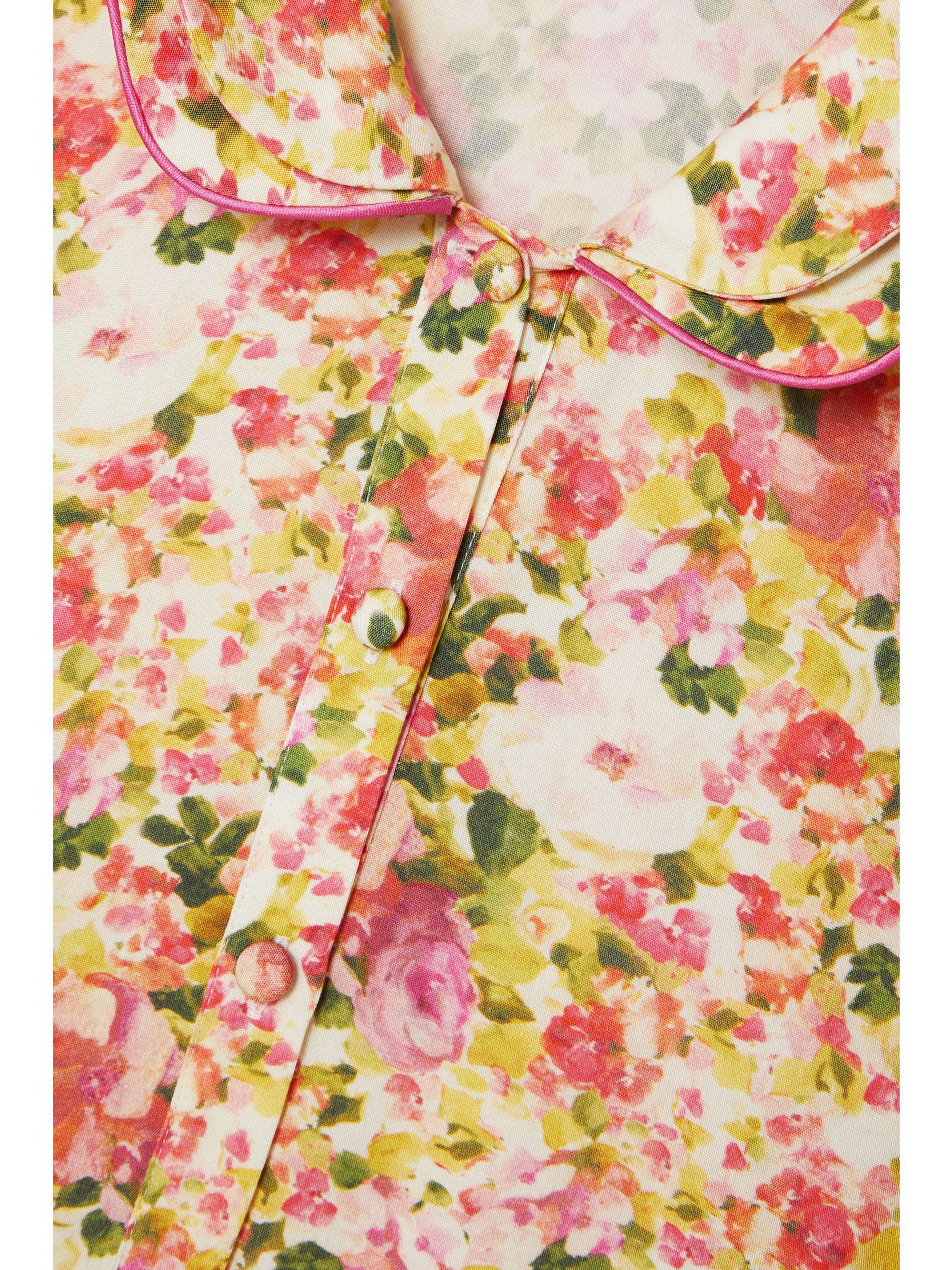 LORETTA CAPONI Malika belted floral-print poplin maxi shirt dress