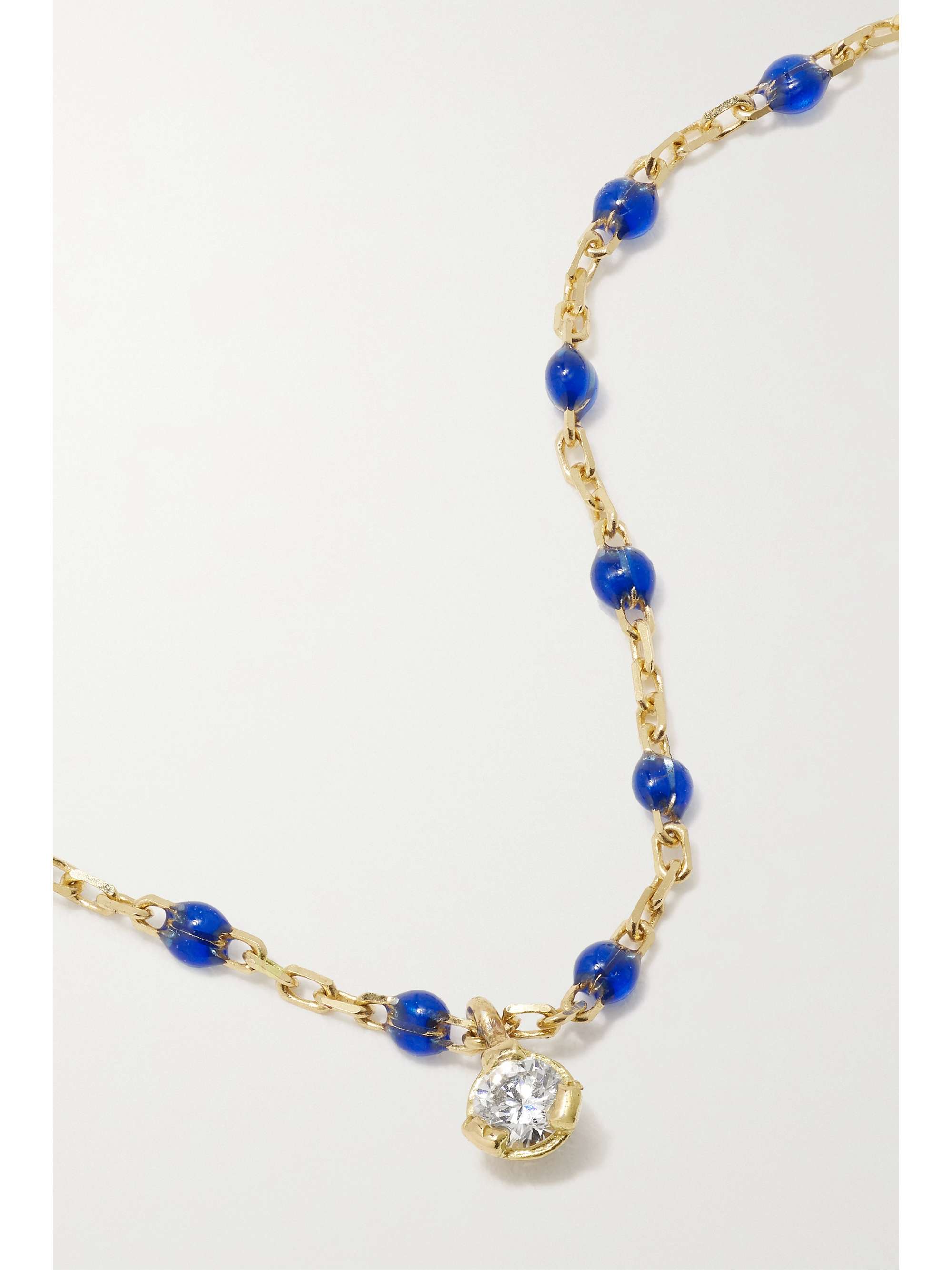 GIGI CLOZEAU Mini Gigi 18-karat gold, resin and diamond necklace