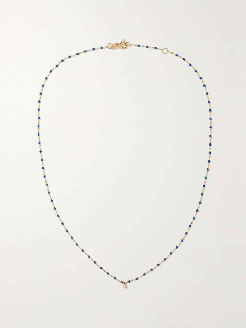 Gigi Clozeau Mini Gigi 18-karat Gold, Resin And Diamond Necklace