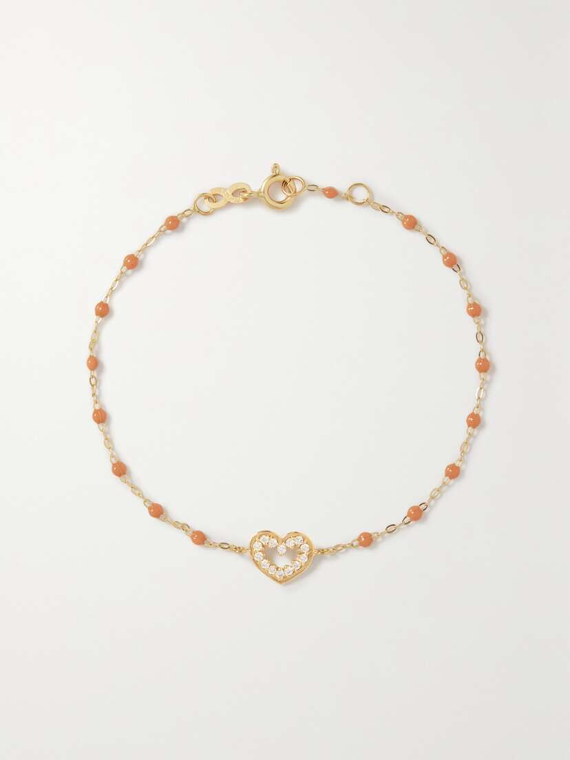 Gigi Clozeau Heart Supreme 18-karat Gold, Resin And Diamond Bracelet