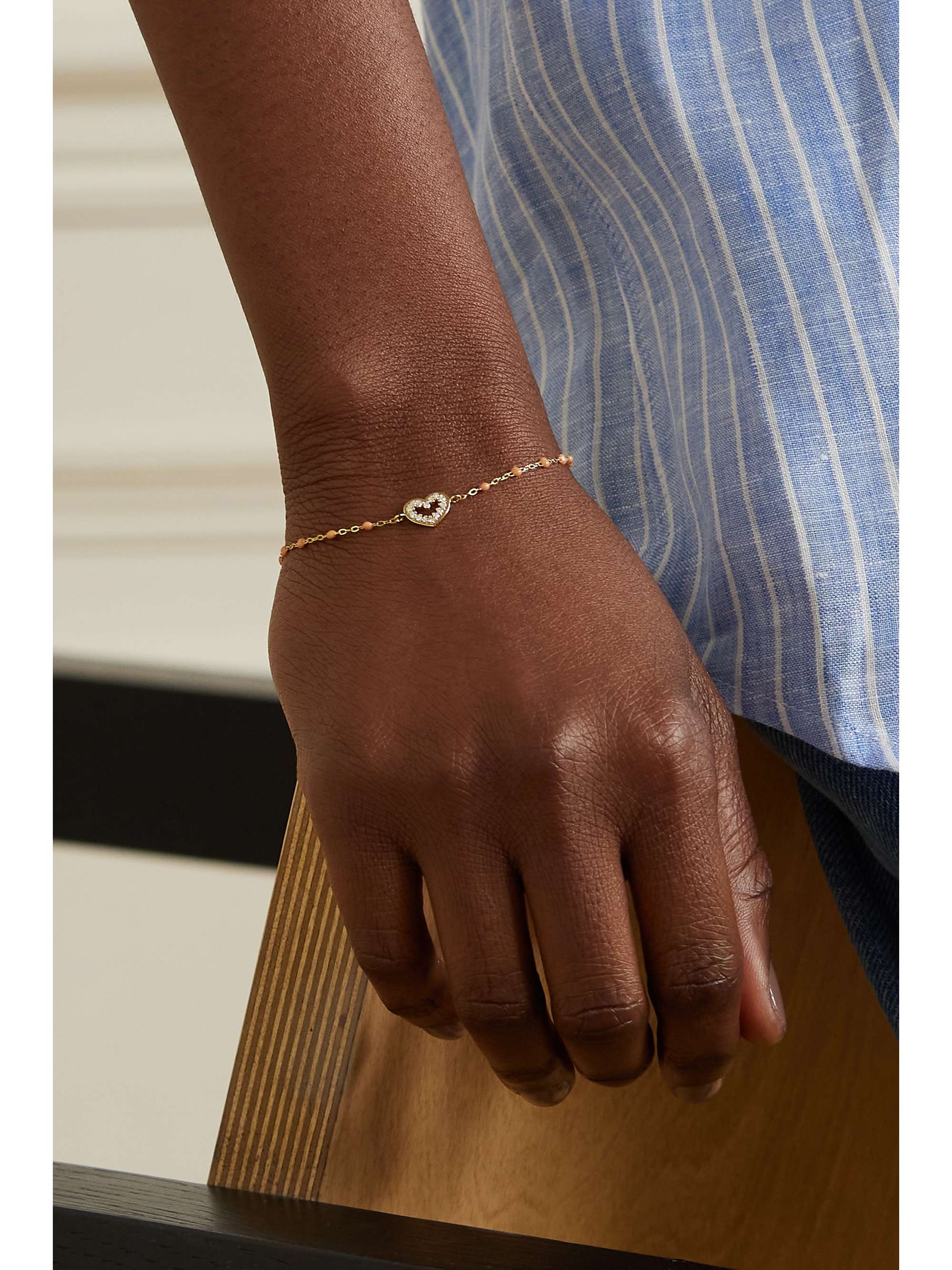 GIGI CLOZEAU Heart Supreme 18-karat gold, resin and diamond bracelet