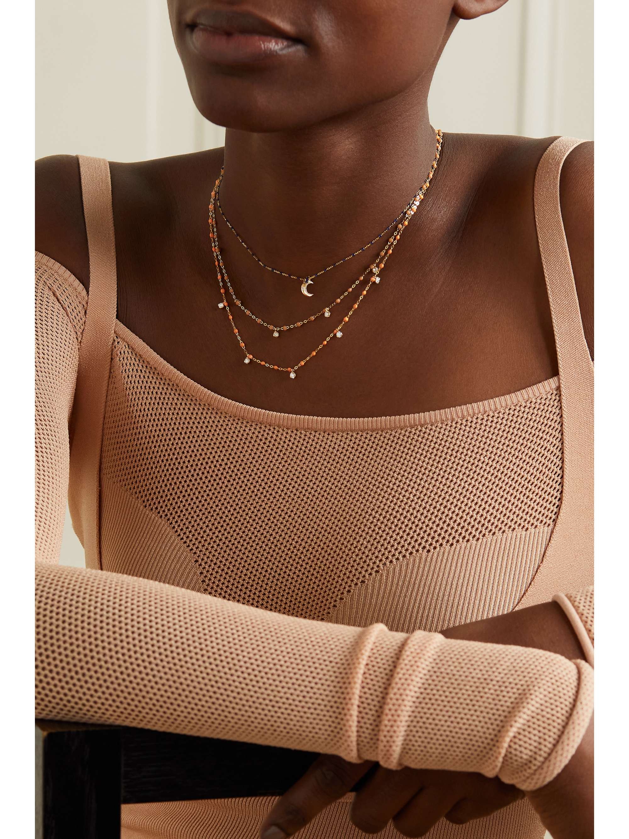 GIGI CLOZEAU Gigi Supreme 18-karat gold, resin and diamond necklace