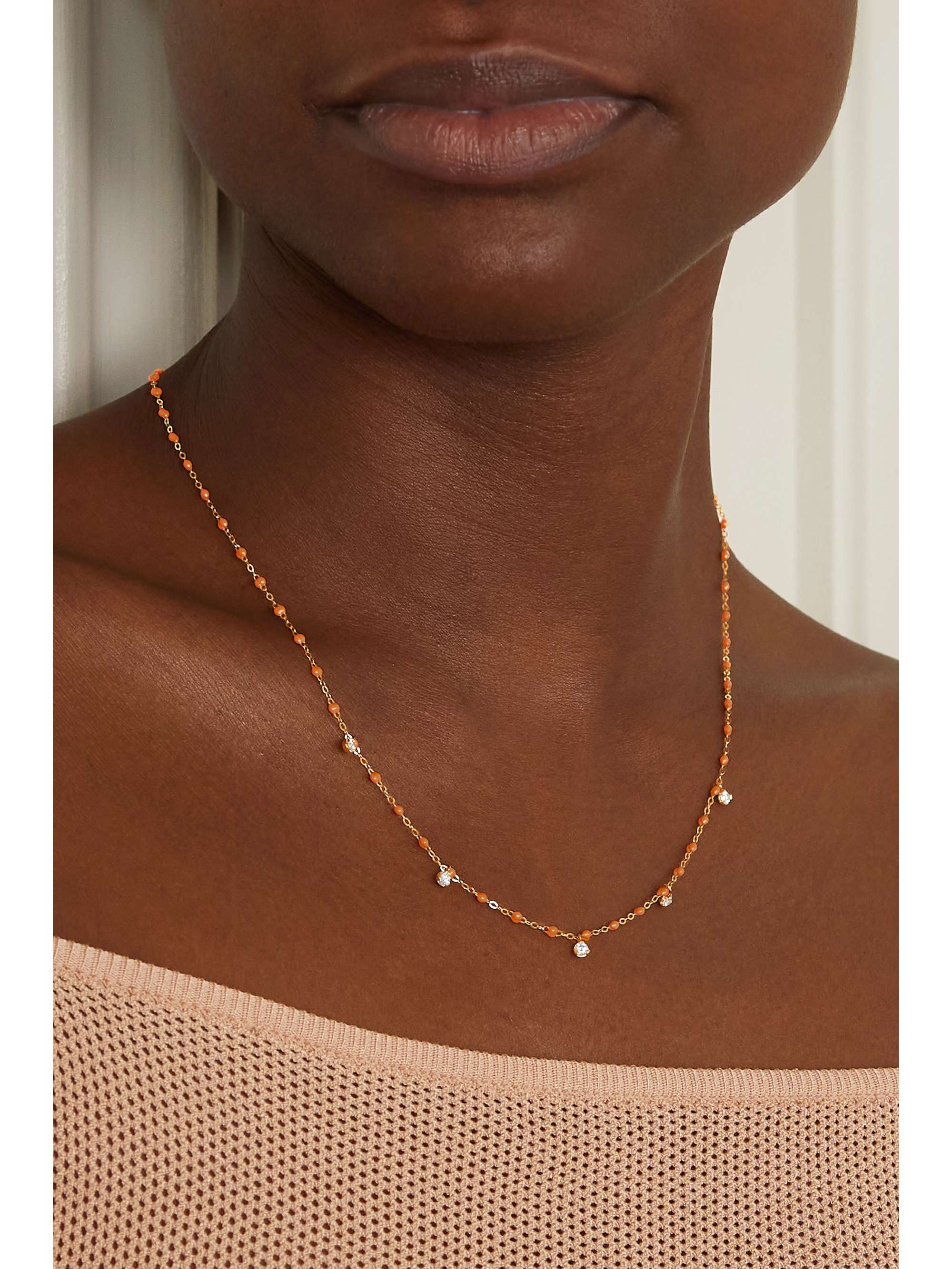 GIGI CLOZEAU Gigi Supreme 18-karat gold, resin and diamond necklace
