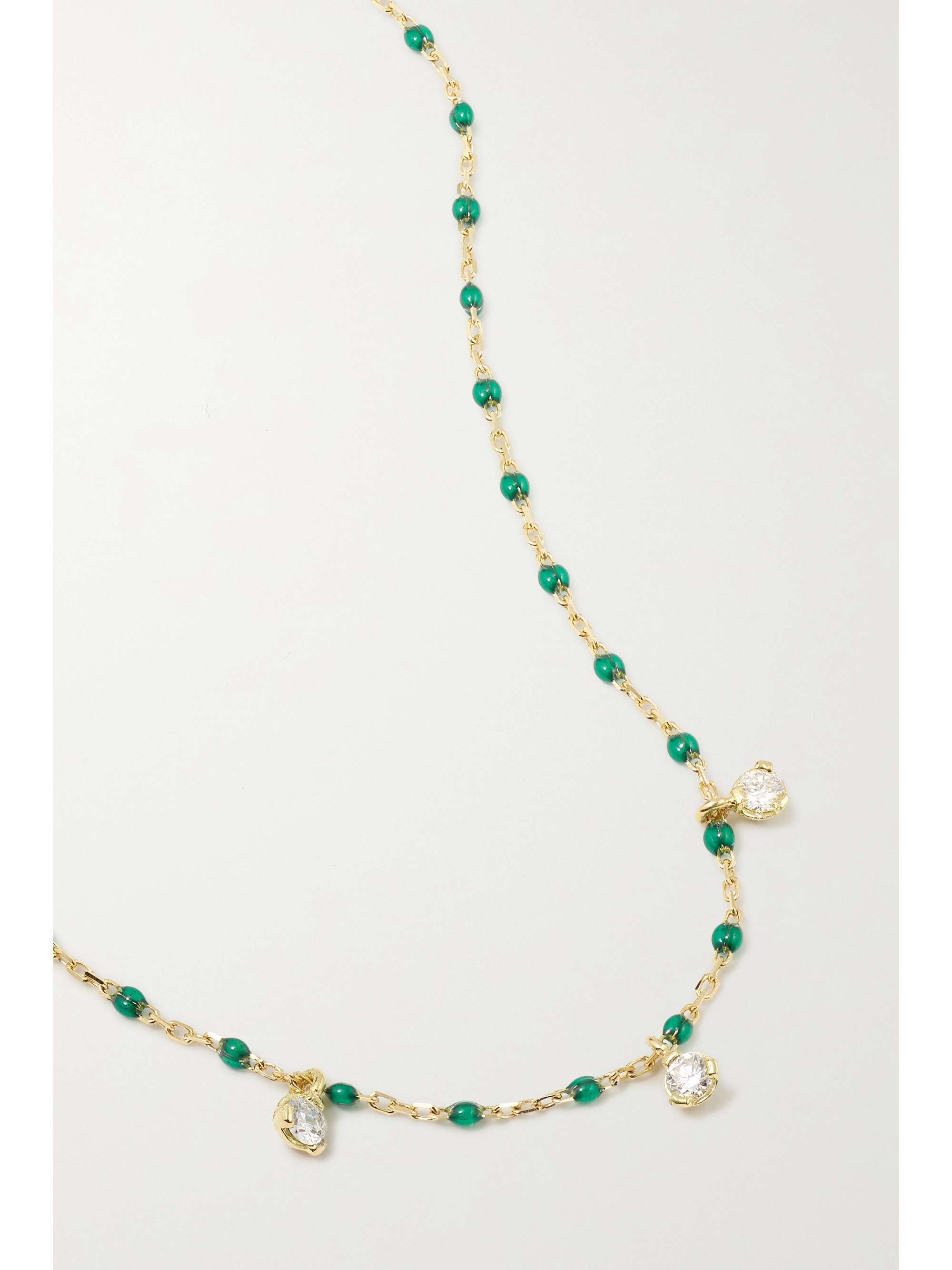GIGI CLOZEAU Mini Gigi 18-karat gold, resin and diamond necklace