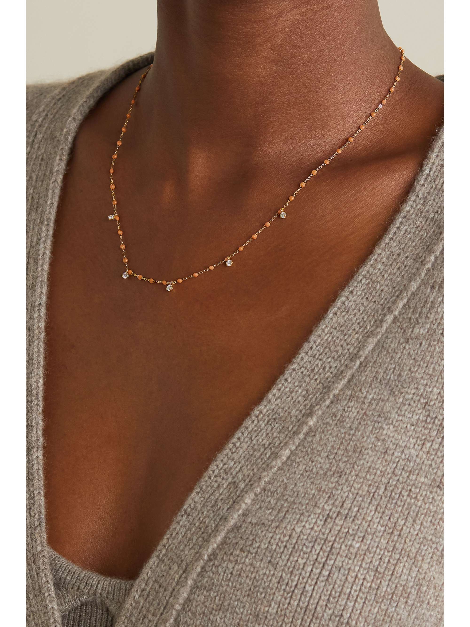 GIGI CLOZEAU Gigi Supreme 18-karat gold, resin and diamond necklace