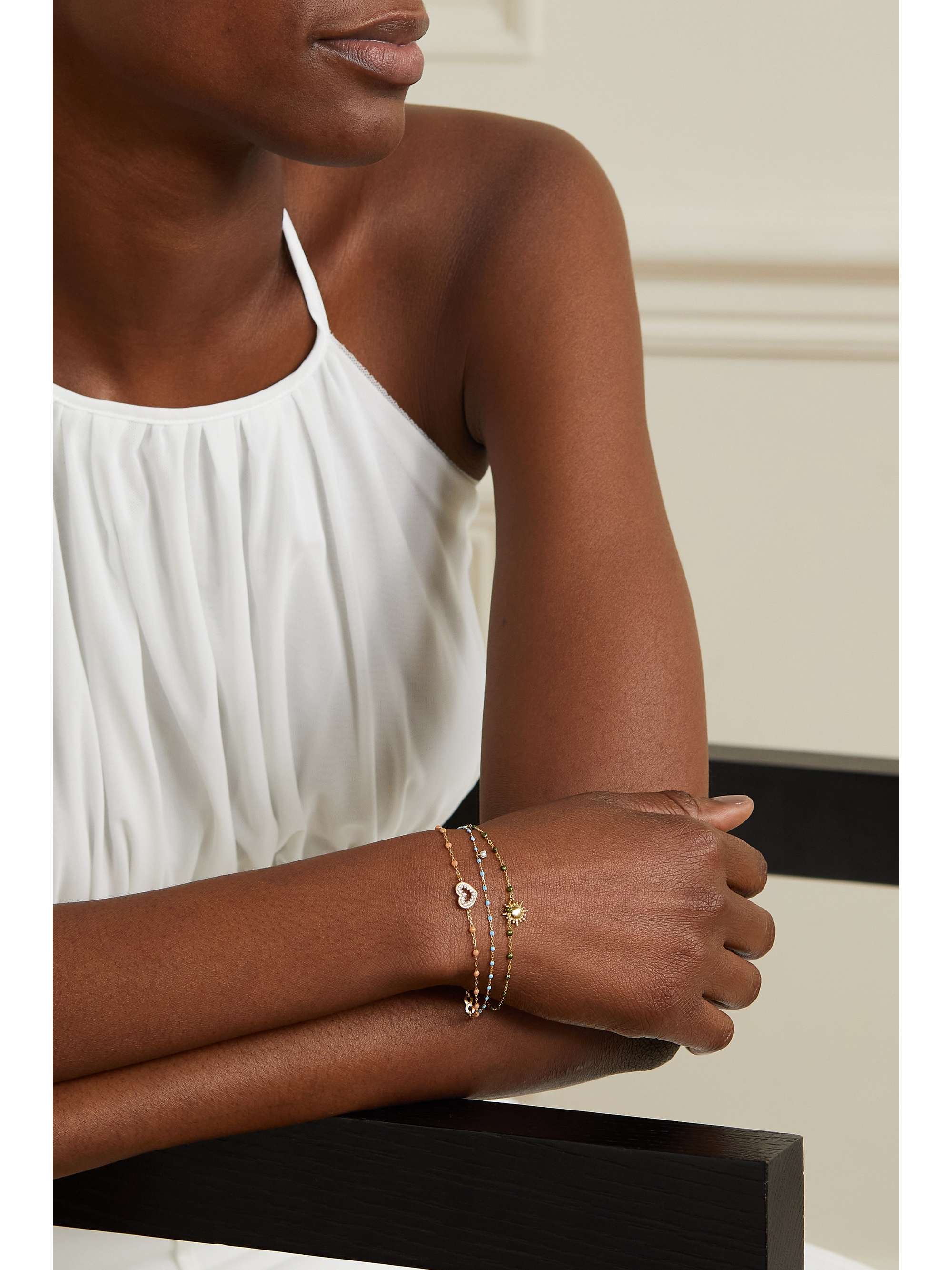 GIGI CLOZEAU Moon Classic Gigi 18-karat gold, resin and diamond bracelet