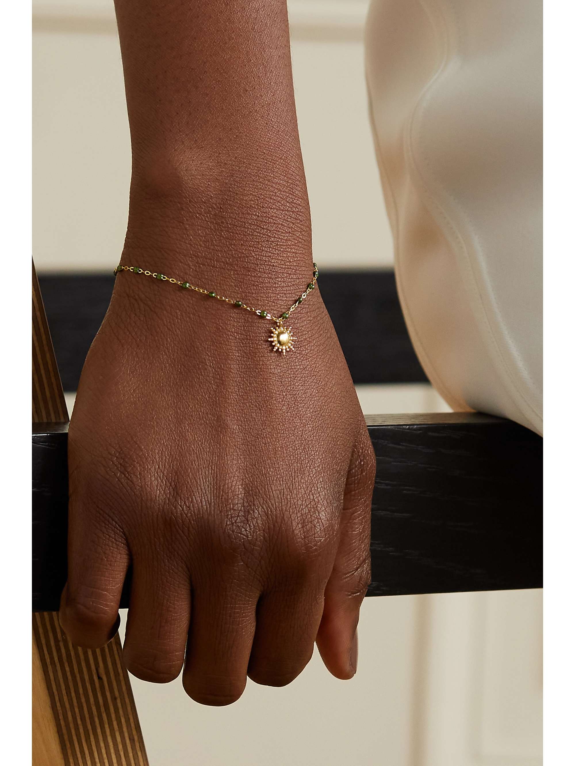 GIGI CLOZEAU Moon Classic Gigi 18-karat gold, resin and diamond bracelet