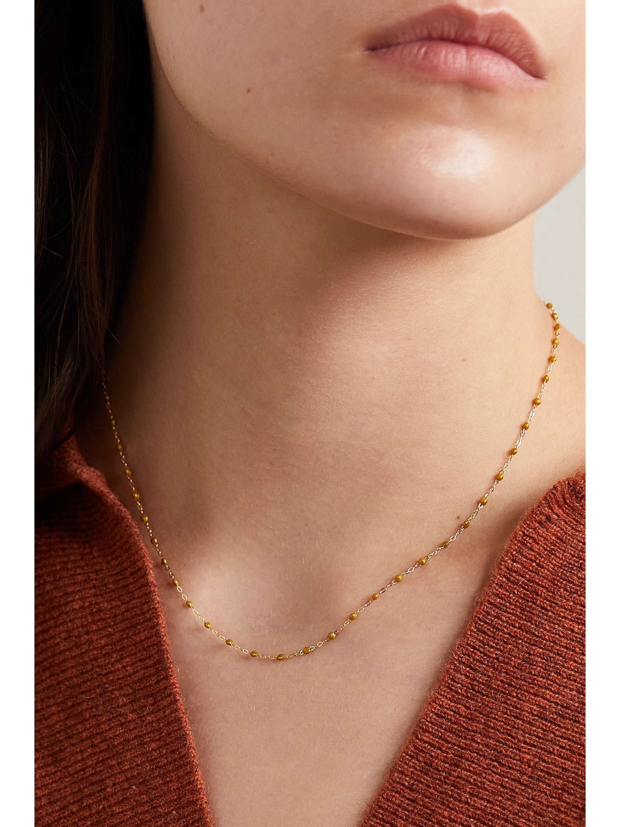 GIGI CLOZEAU Classic Gigi 18-karat gold and resin necklace | NET-A