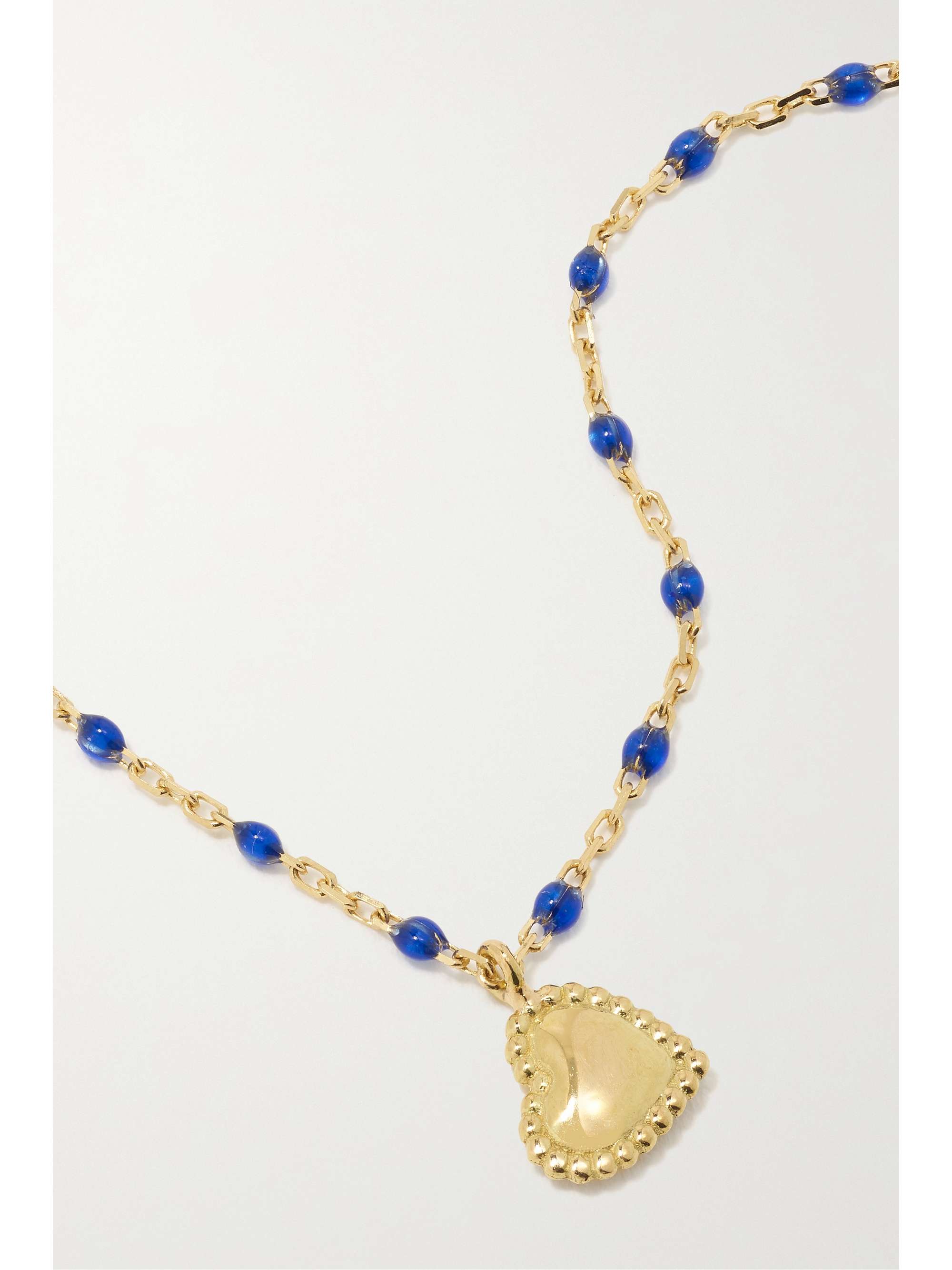 GIGI CLOZEAU Lucky Heart Mini Gigi Kette aus 18 Karat Gold mit Harz