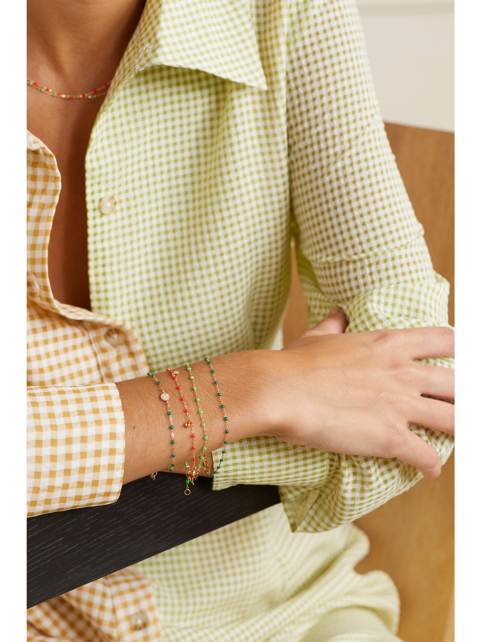 GIGI CLOZEAU Classic Gigi 18-karat gold and resin bracelet