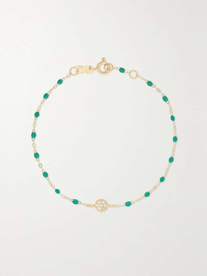 Gigi Clozeau Puce Classic Gigi 18-karat Gold, Resin And Diamond Bracelet