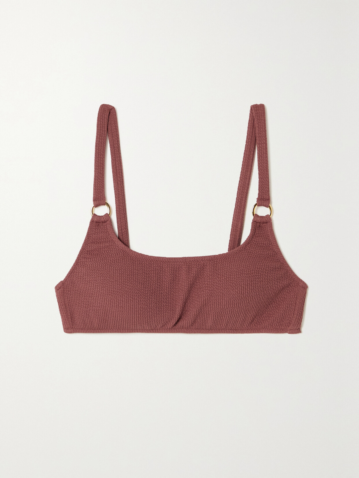 Melissa Odabash Bari Textured Bikini Top In Brown