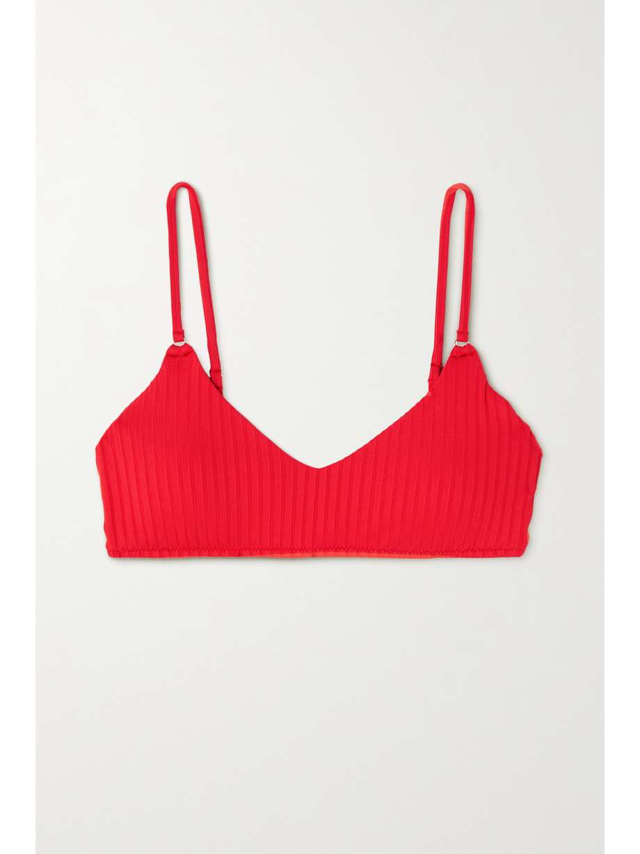 Ribbed Bikini Top Red