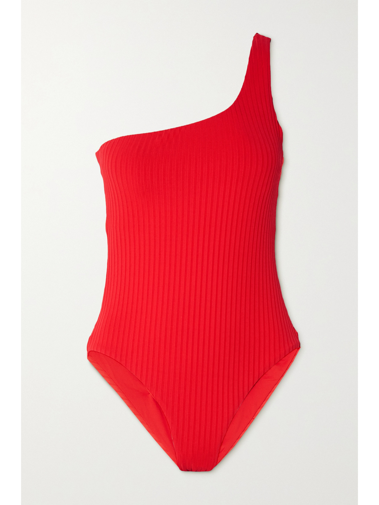 Melissa Odabash Palermo Animal-print One-shoulder One-piece Swimsuit In Red