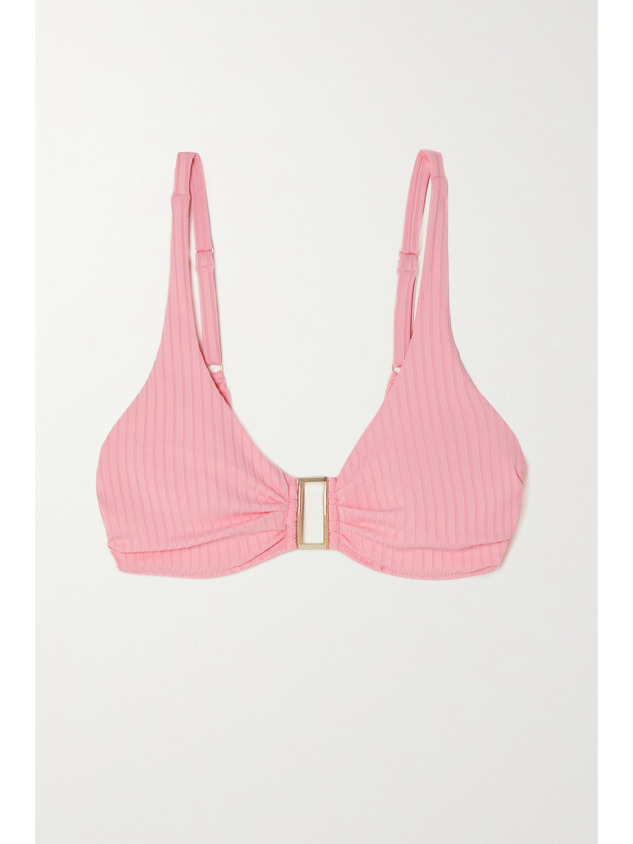 Melissa Odabash Bel Air Embellished Ruched Underwired Bikini Top In Pink