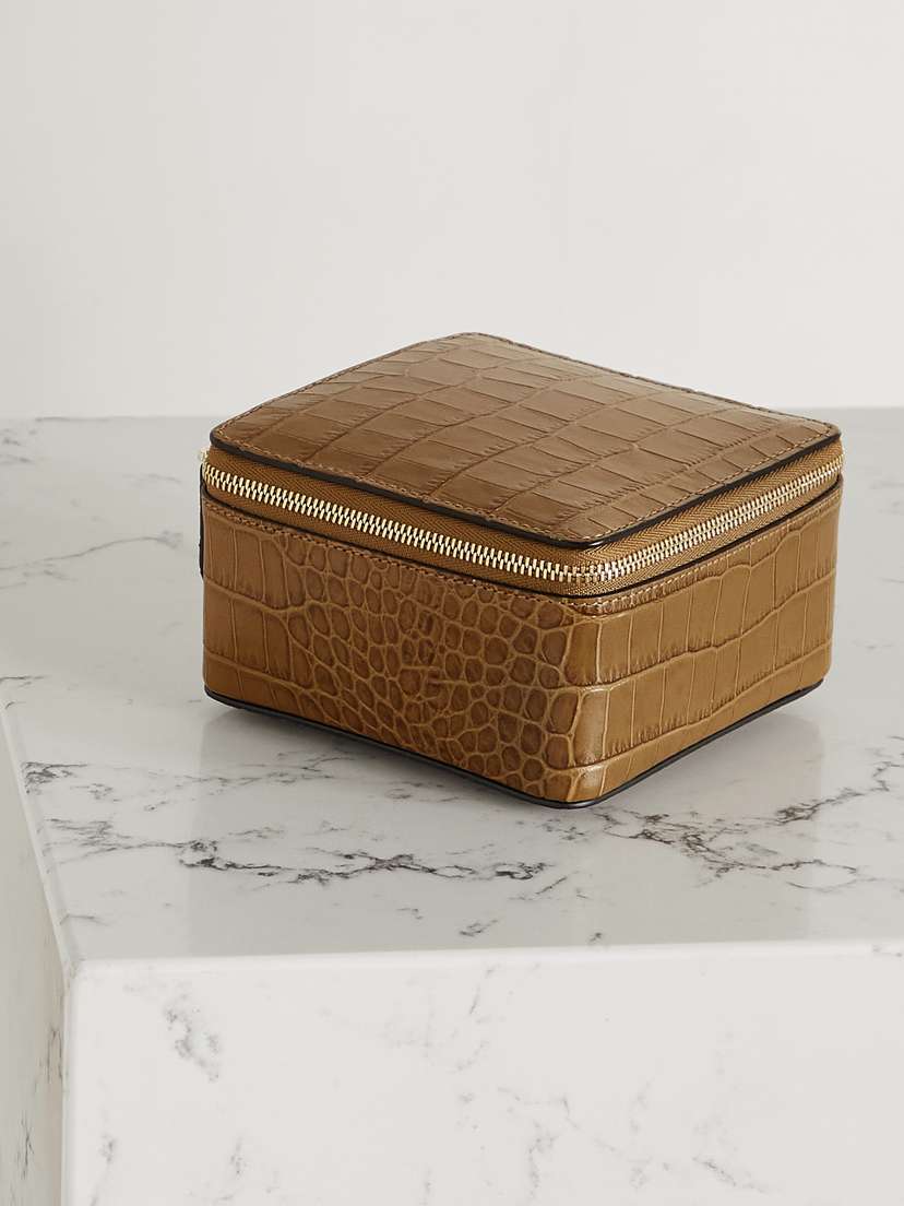 Smythson Panama Large Textured-leather Trinket Case