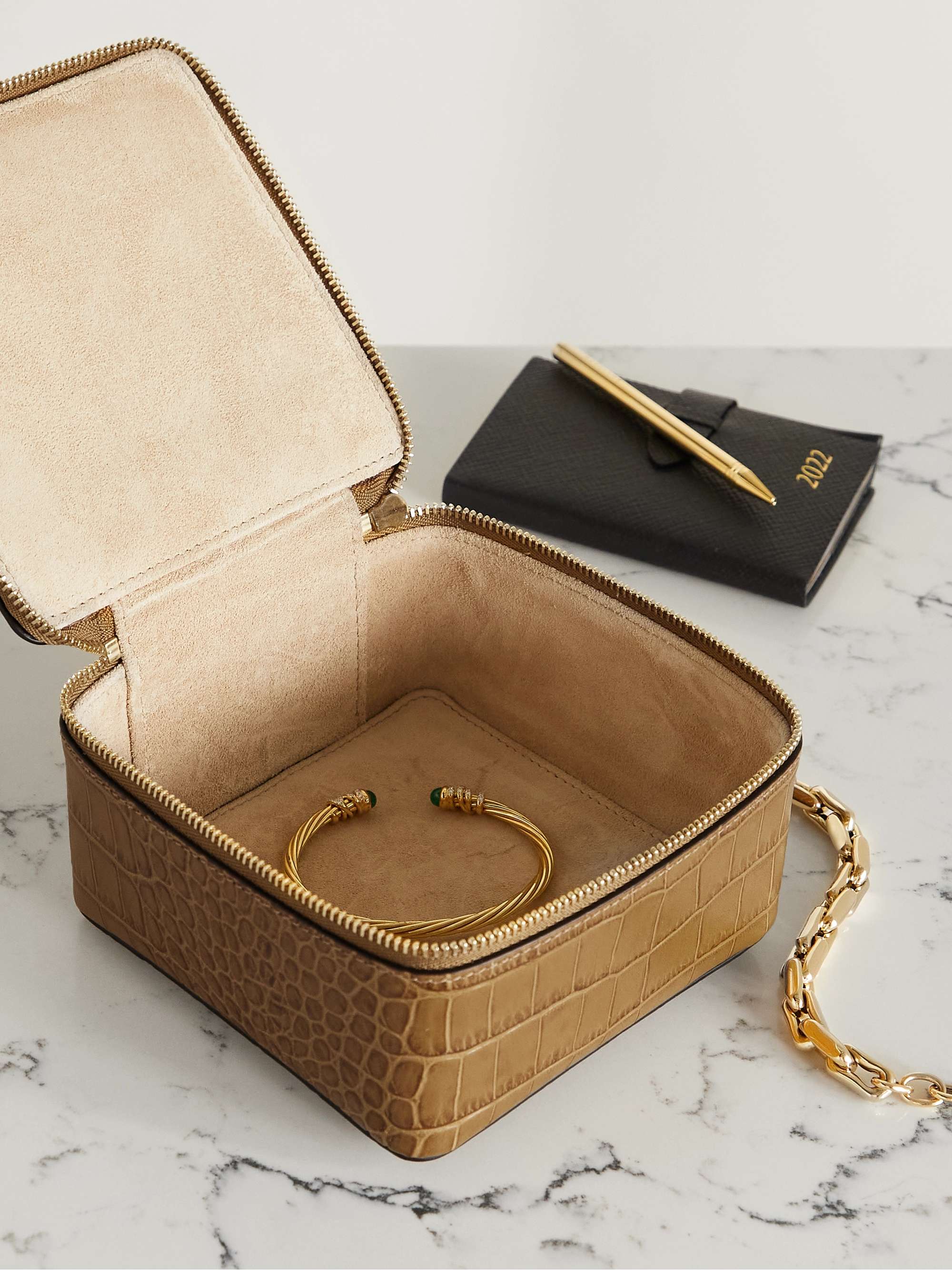 SMYTHSON Panama large textured-leather trinket case
